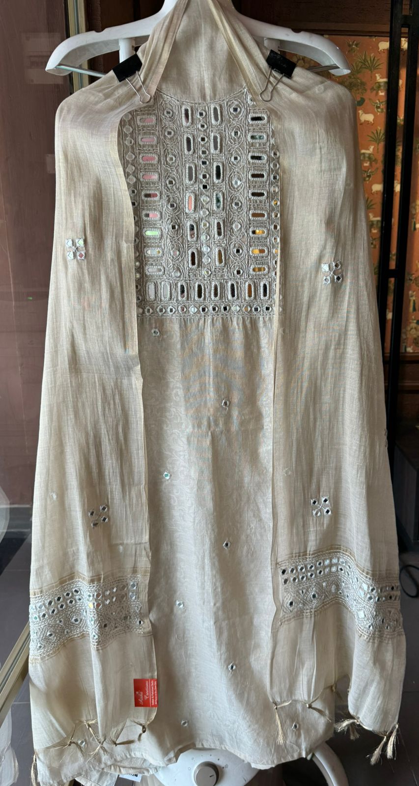 Pure Chanderi jacquard Unstitched Shirt