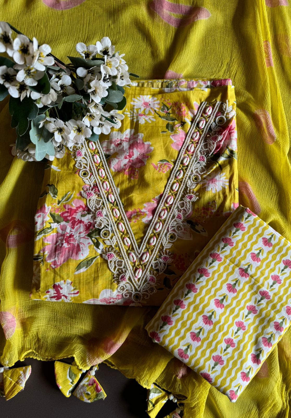 Beautiful Cotton Unstitched Suit