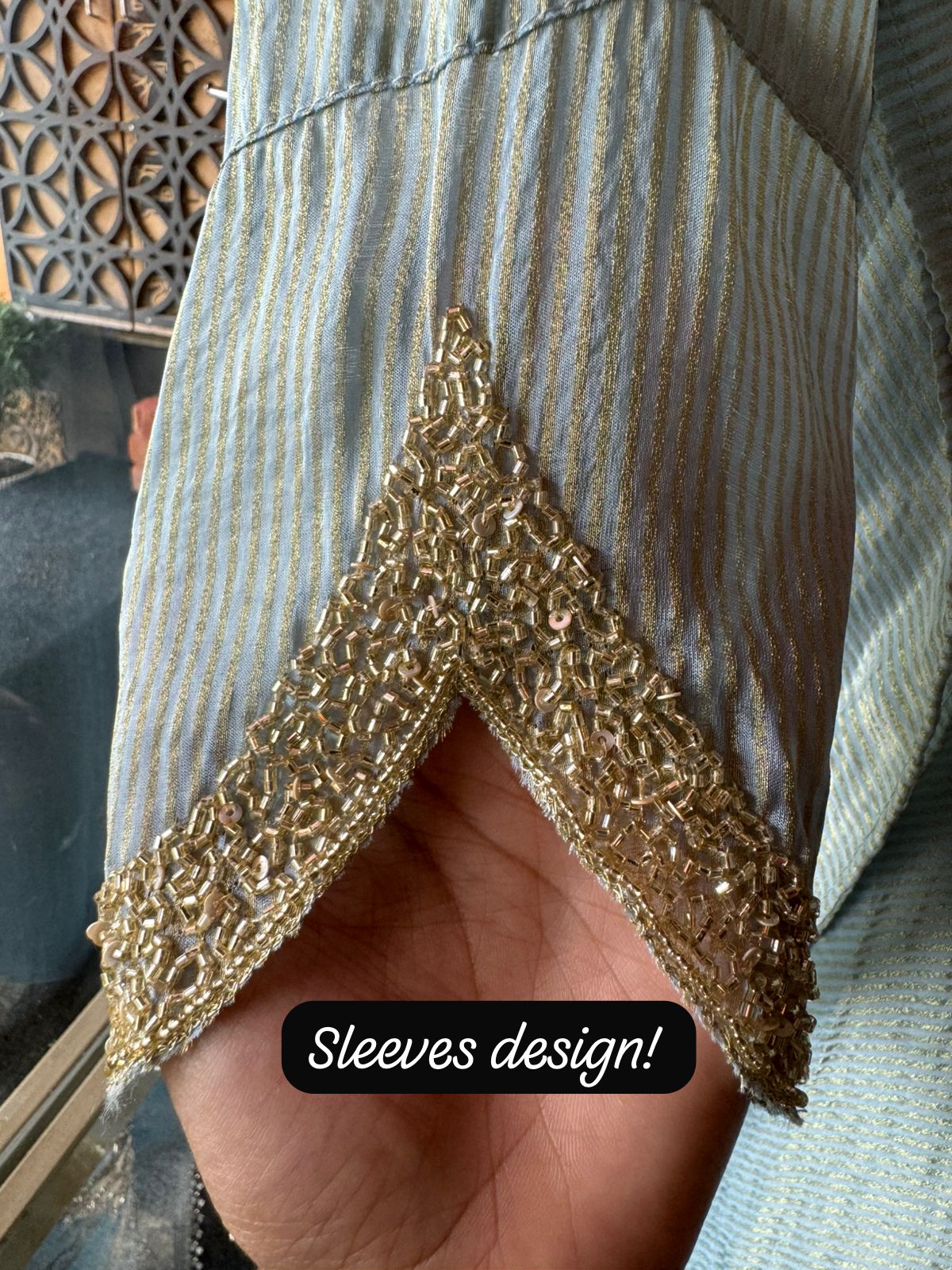 Self Tissue Kurta with Gold lurex Semi stitched shirt