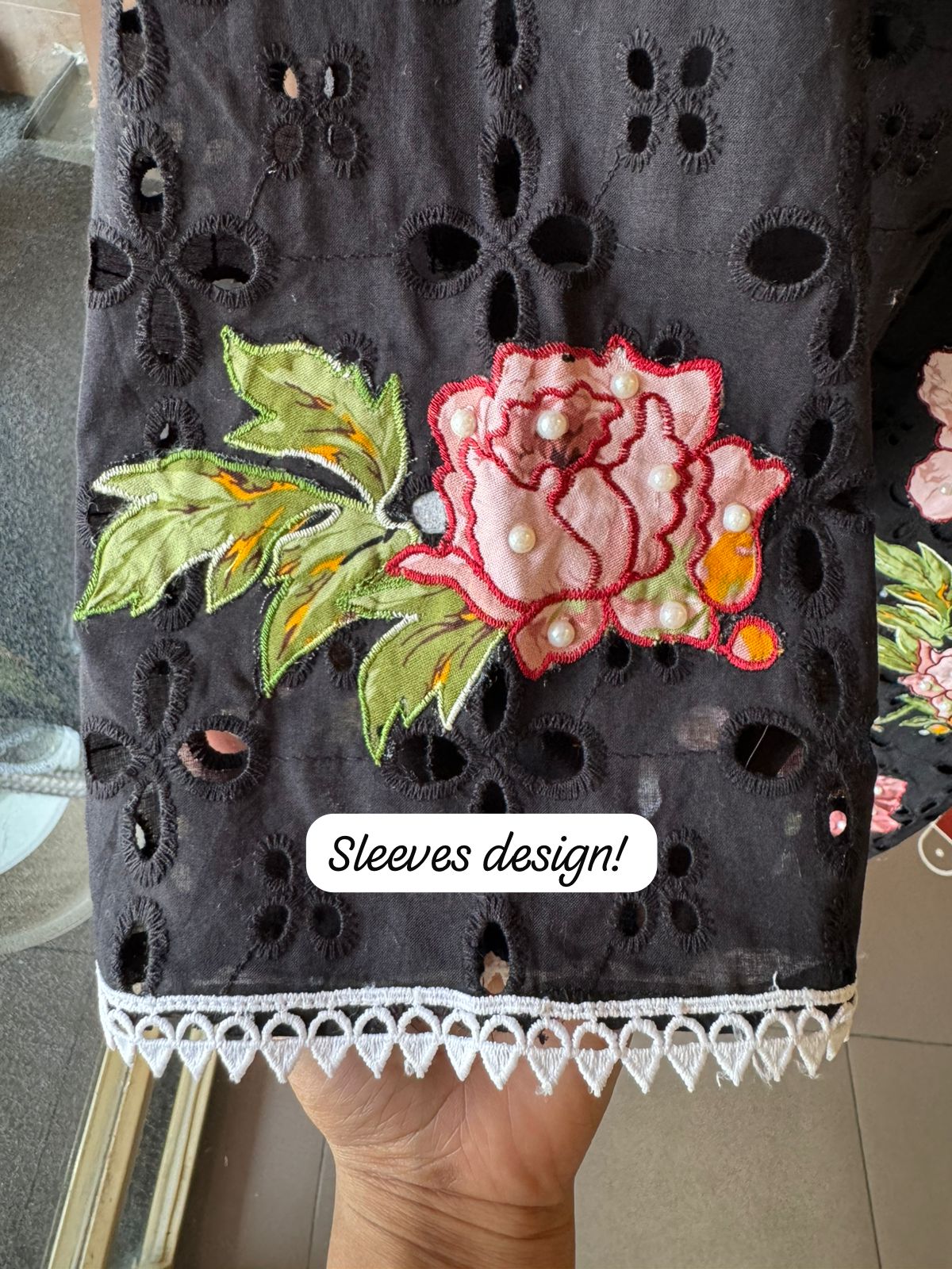 Pure Cotton chicken Stitched Kurta With Silk fabric floral