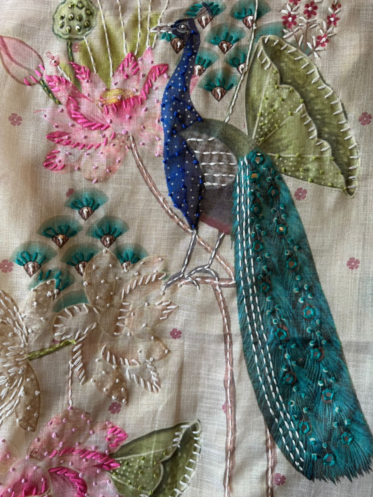 Shimmer Linen Unstitched Shirt design with V neckline