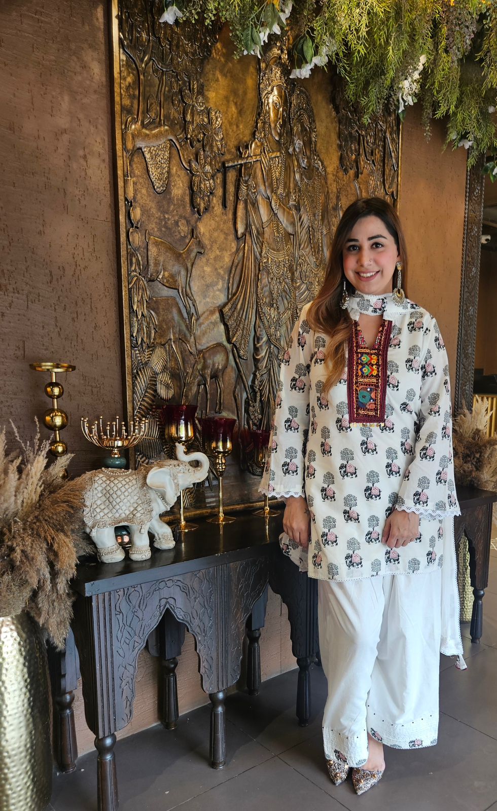 Beautiful Cotton Unstitched Suit With Block printing done