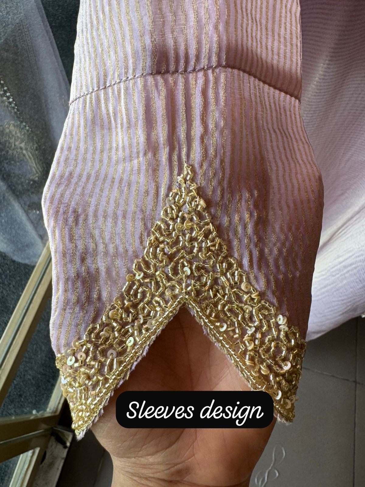 Self Tissue Kurta with Gold lurex Semi stitched shirt