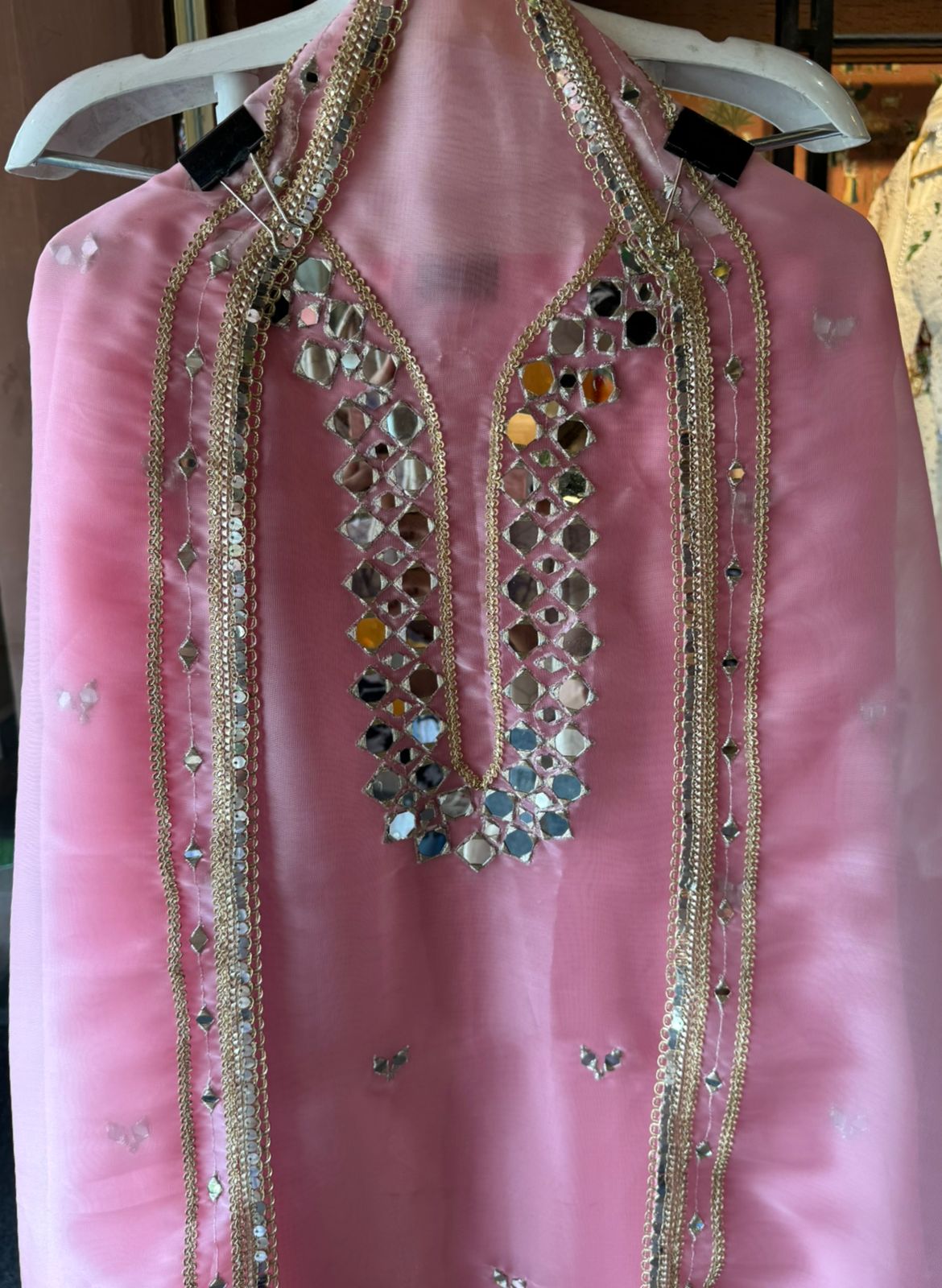 Soft organza unstitched Suits with beautiful original