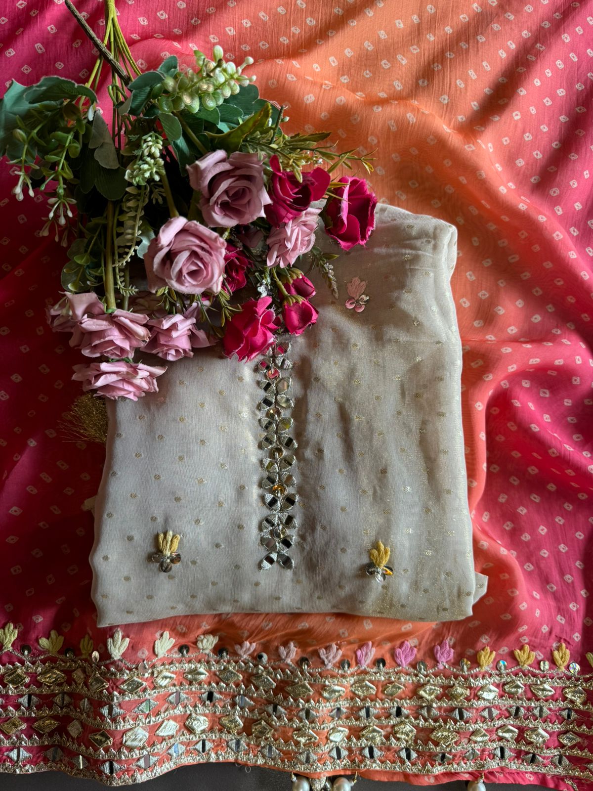 Pure tissue Unstitched Bootiedaar shirt , Ivory in colour