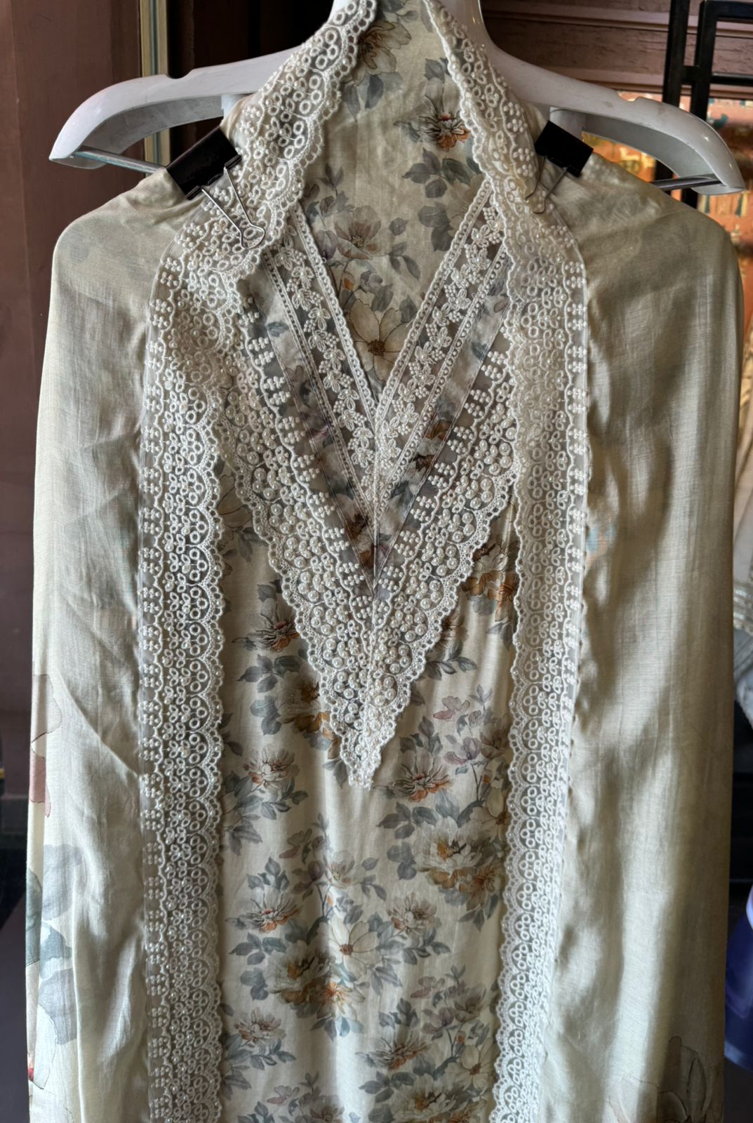 Pure muslin suits with Florak digital printing done on the shirt front and back