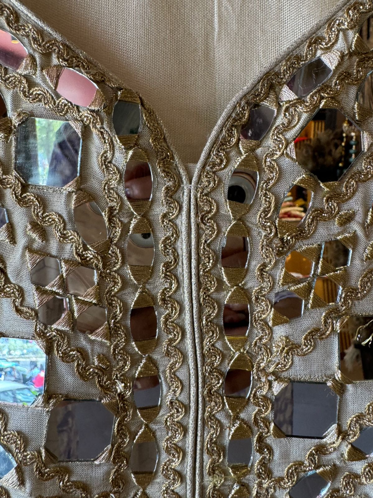 Sharara set on pure tissue with Beautiful mirror embellished neckline