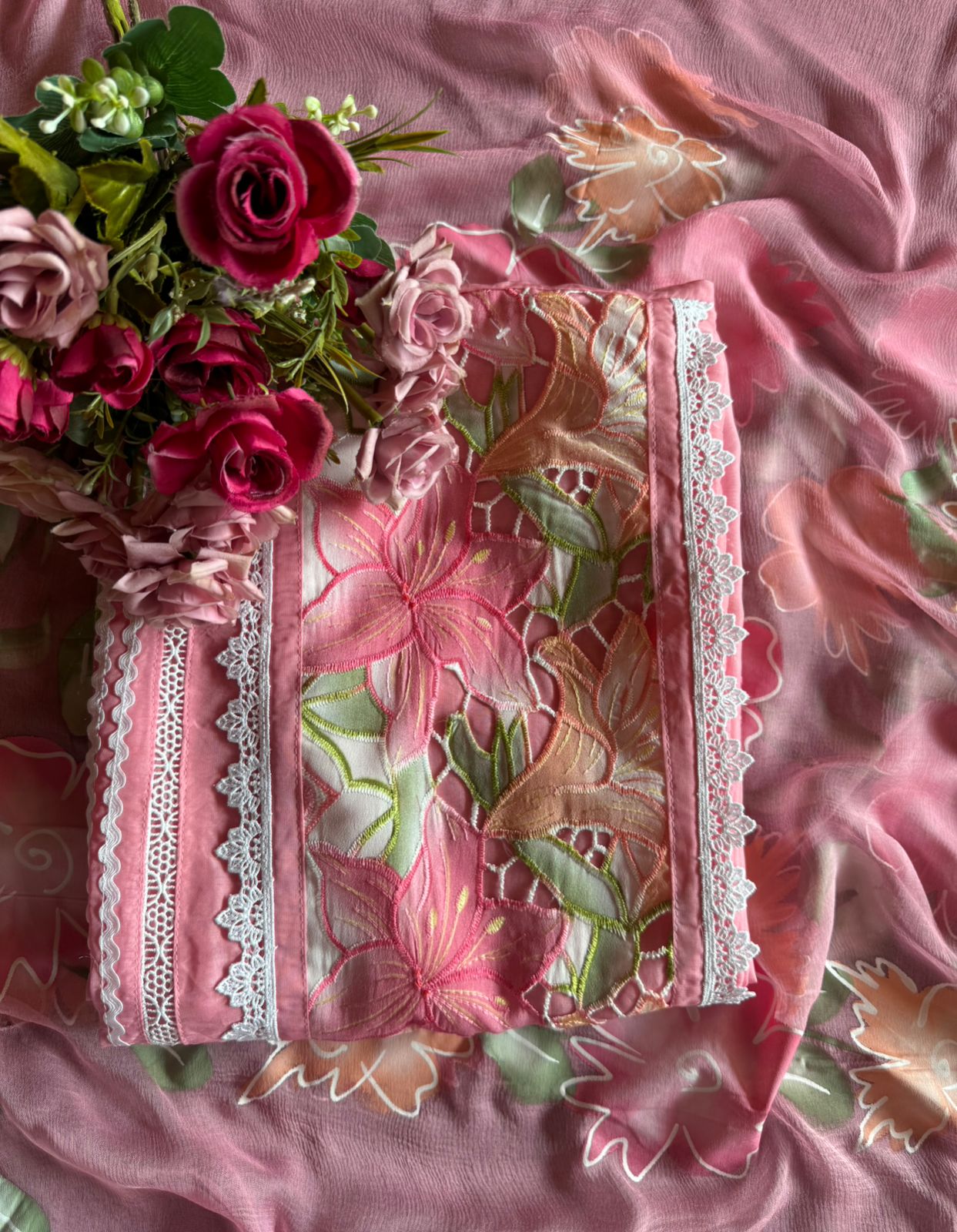 Pure soft organza  unstitched Suit Very nice and summerish concept