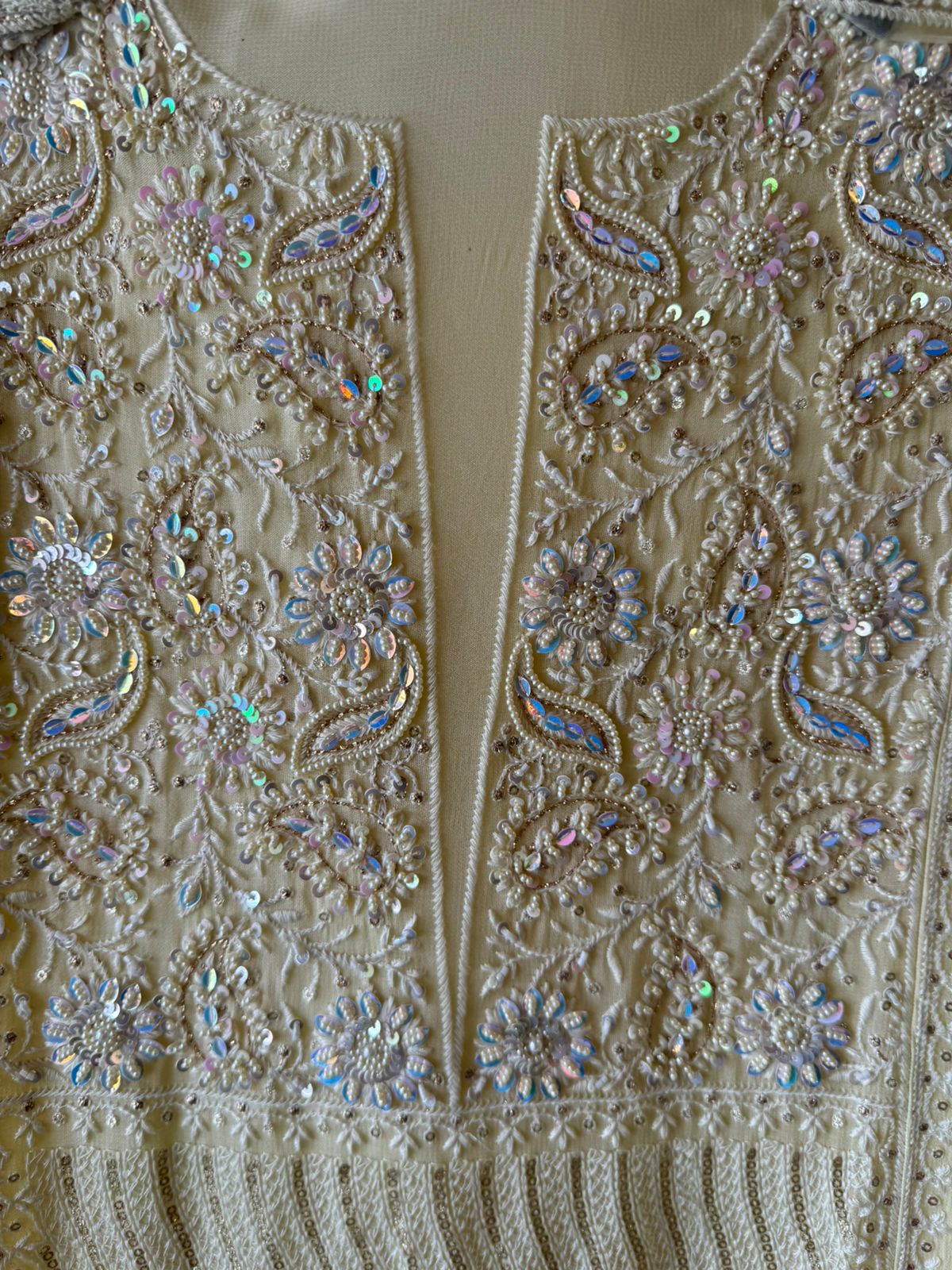 Pure georgette Unstitched shirt with very beautiful and intricate embroidered