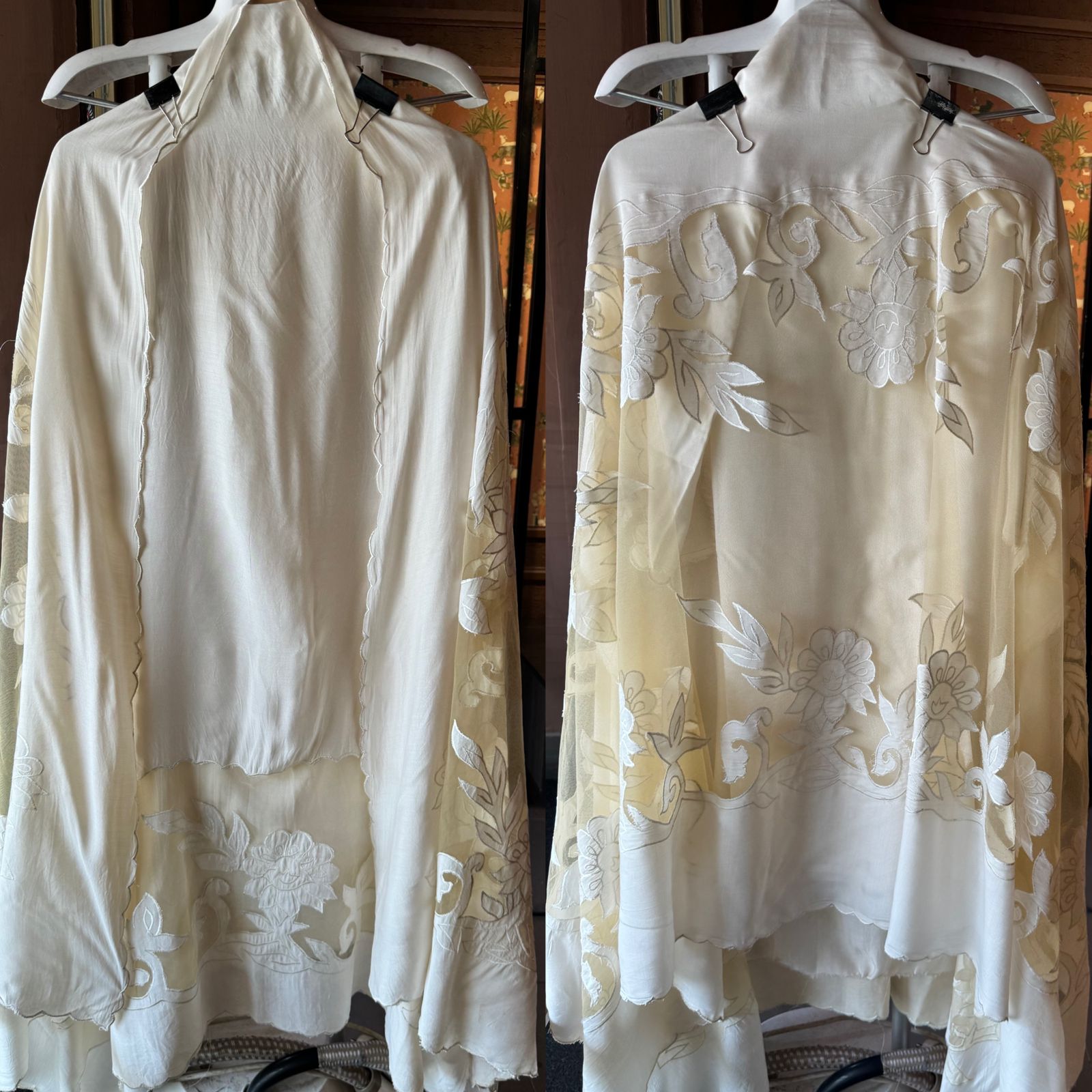 Pure Mul Mul soft cotton muslin unstitched Kurta with Appliqué work