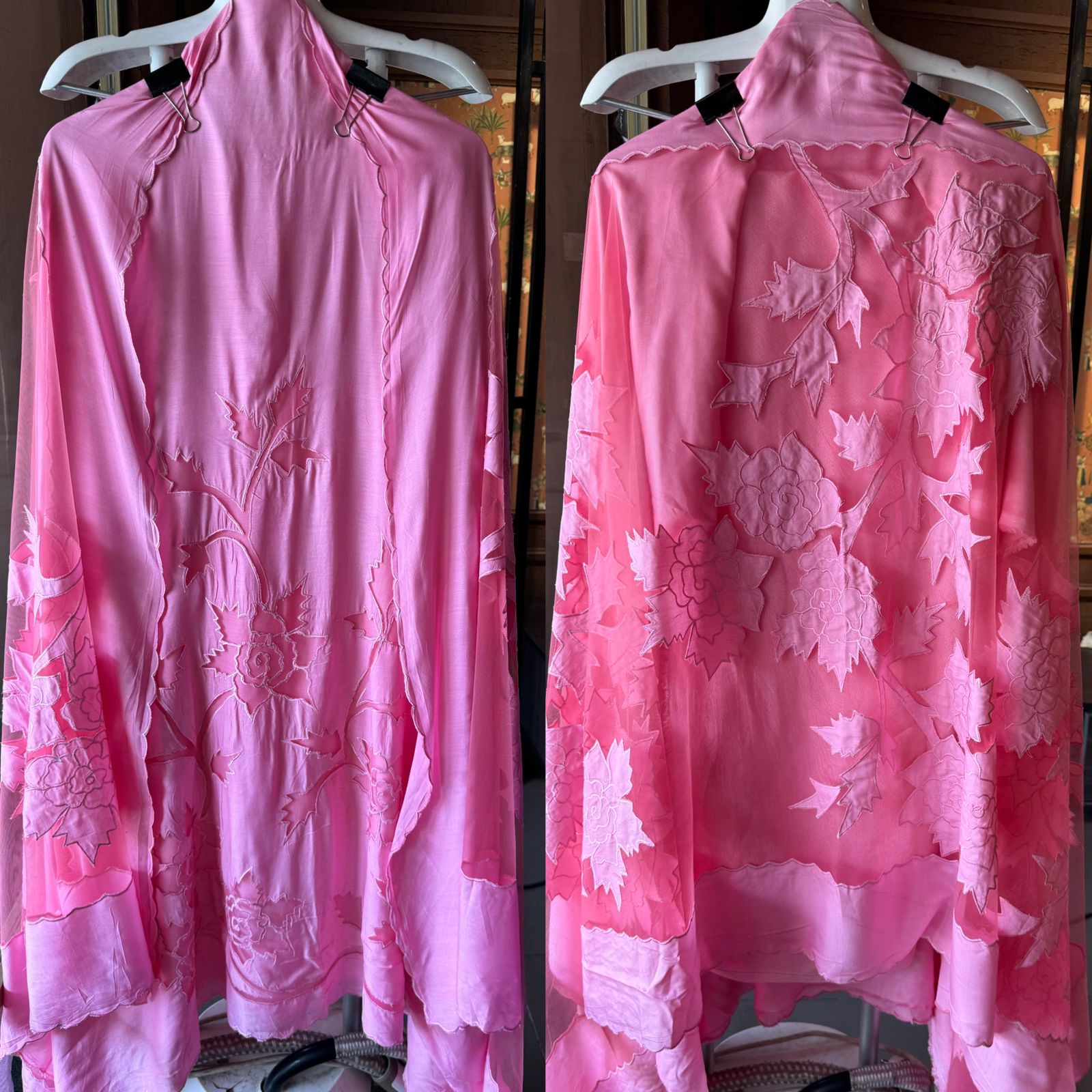 Pure Mul Mul soft cotton muslin unstitched Kurta with Appliqué work