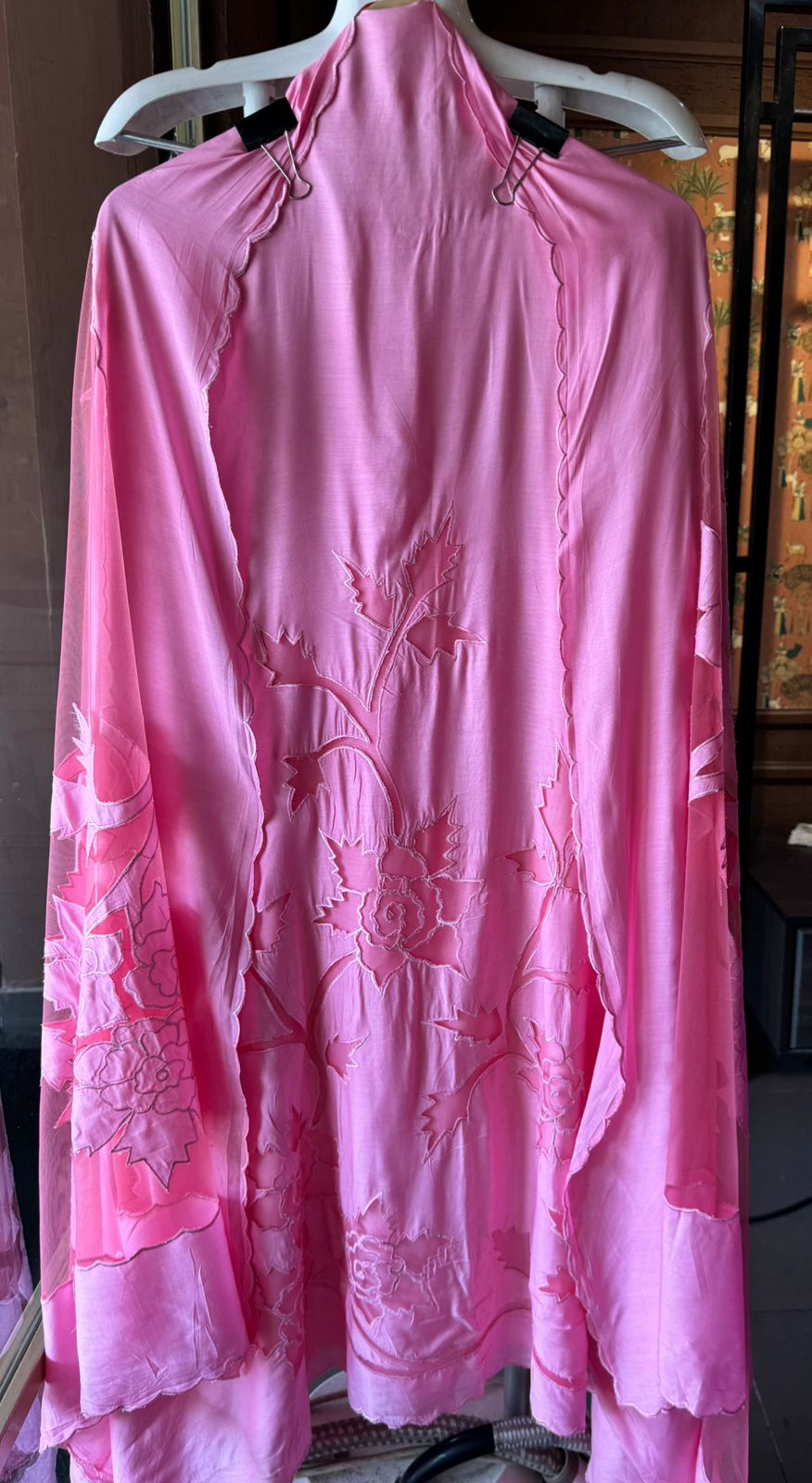 Pure Mul Mul soft cotton muslin unstitched Kurta with Appliqué work