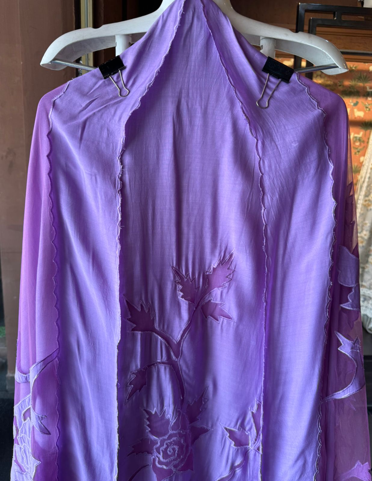 Pure Mul Mul soft cotton muslin unstitched Kurta with Appliqué work