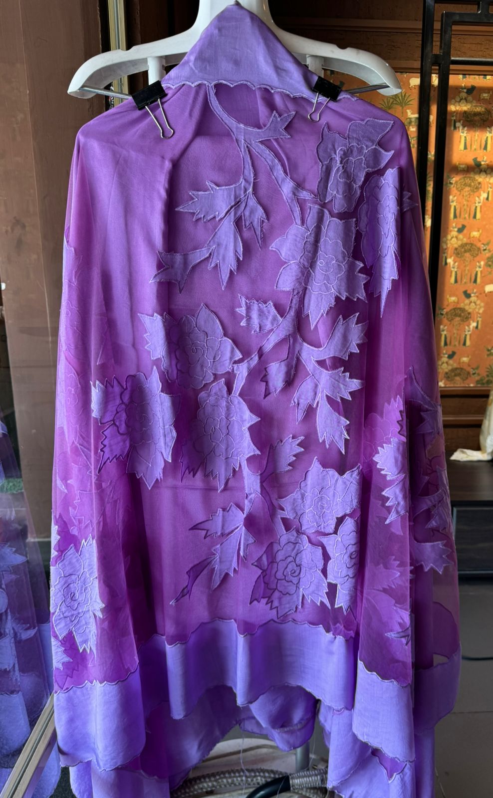 Pure Mul Mul soft cotton muslin unstitched Kurta with Appliqué work