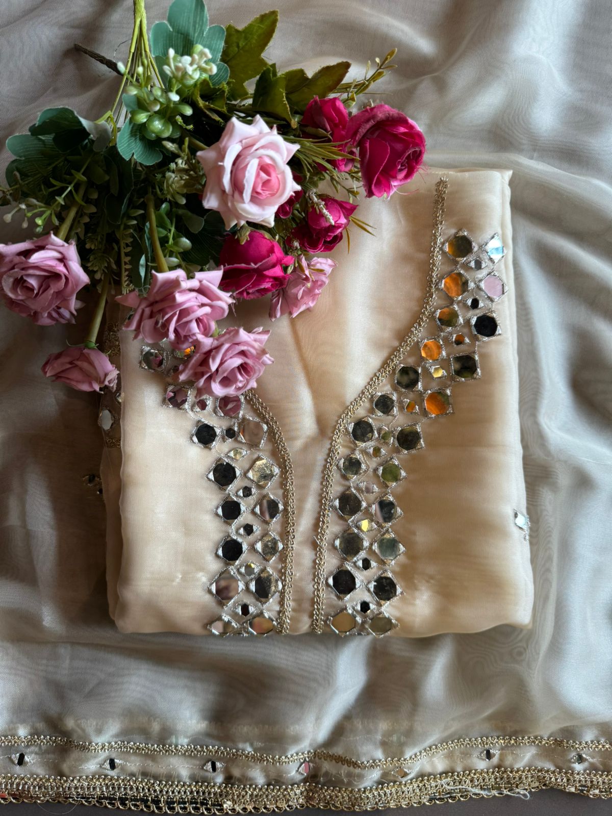 Soft organza unstitched Suits