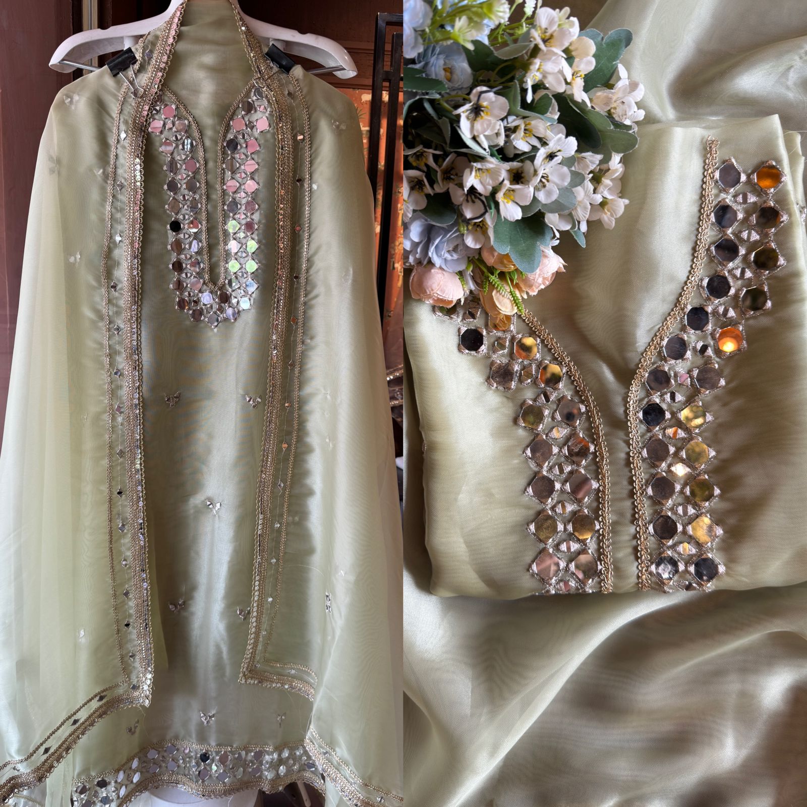 Soft organza unstitched Suits