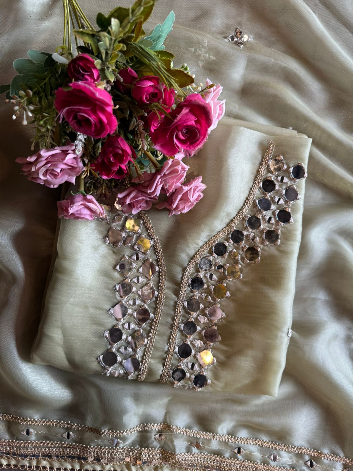 Soft organza unstitched Suits