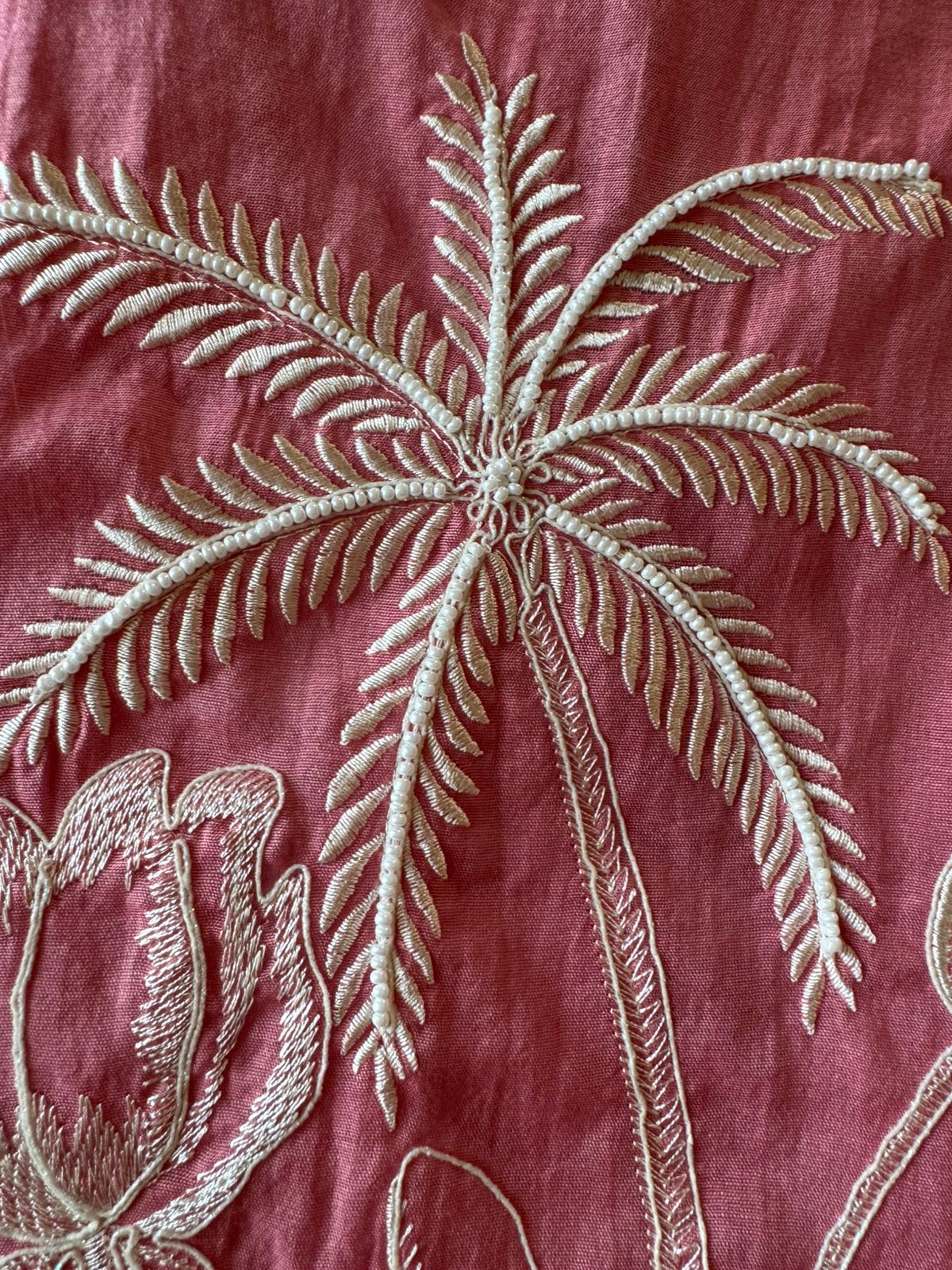 Pure Mul chanderi Unstitched suit design With embroidered Neck Patti