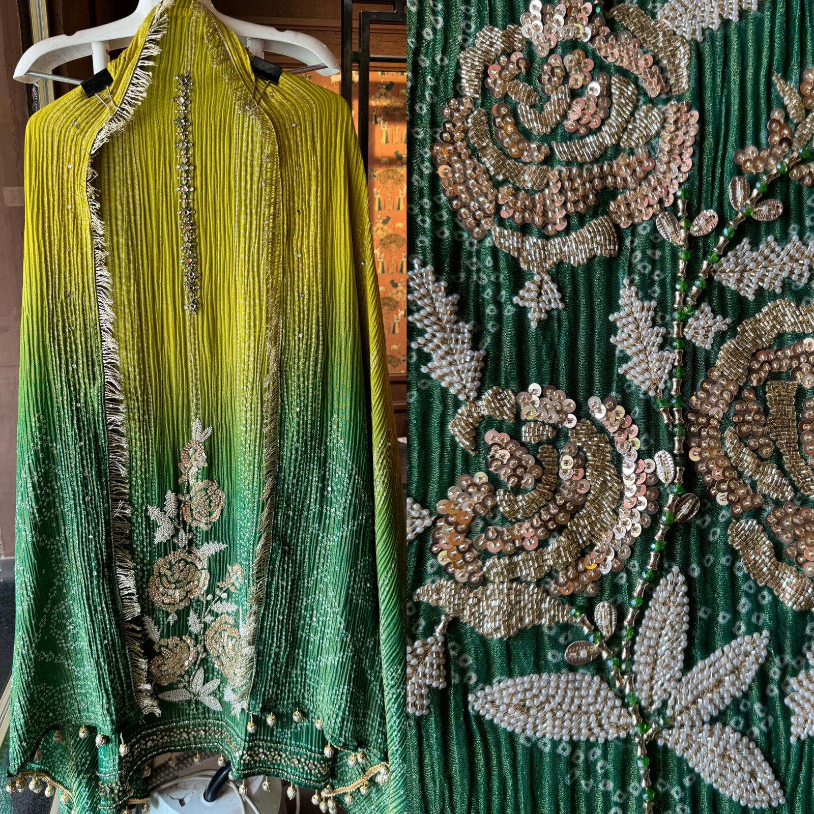 Crushed stretchable Tissue fabric