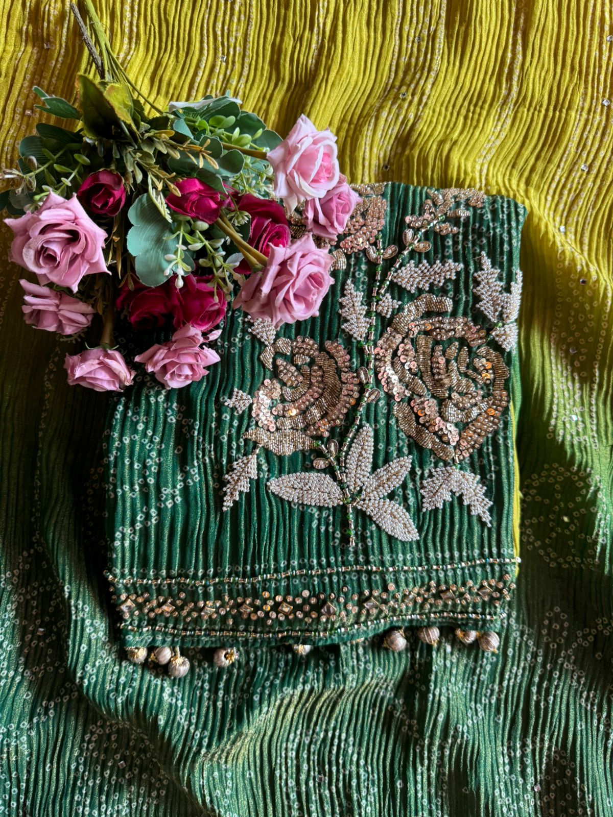 Crushed stretchable Tissue fabric