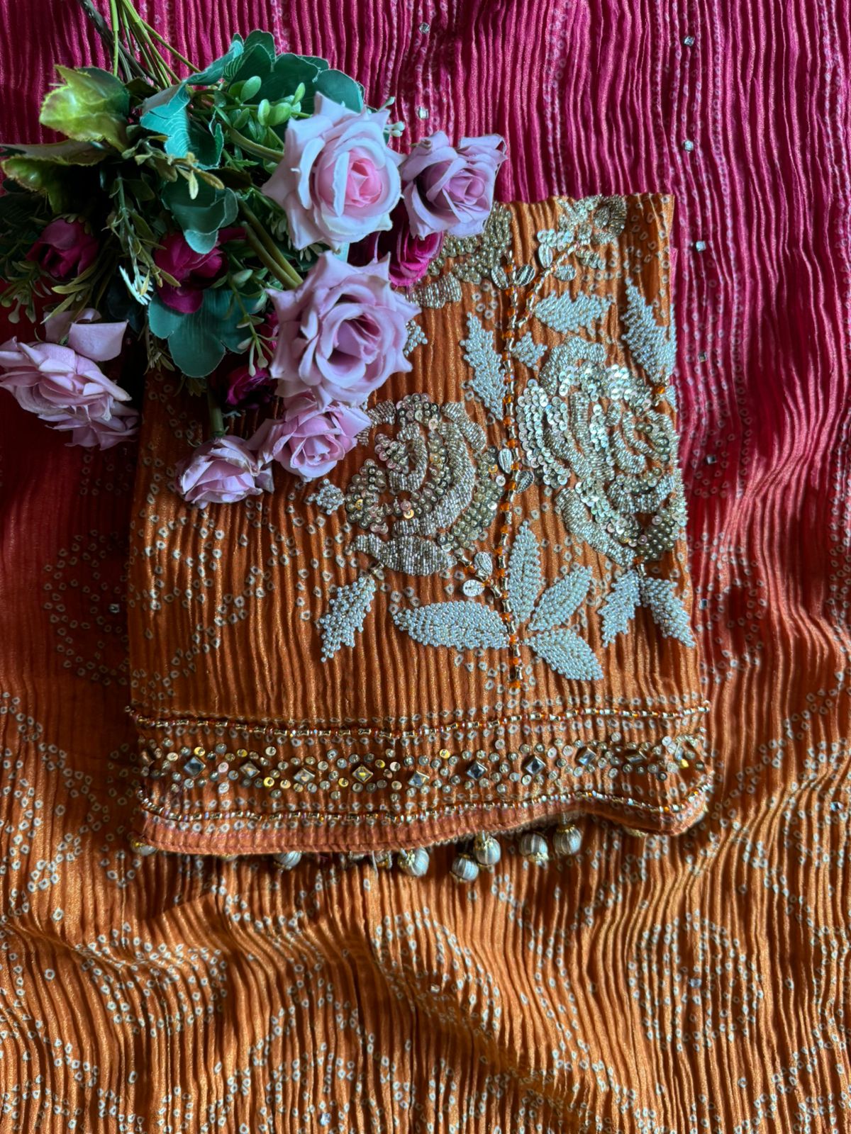 Crushed stretchable Tissue fabric