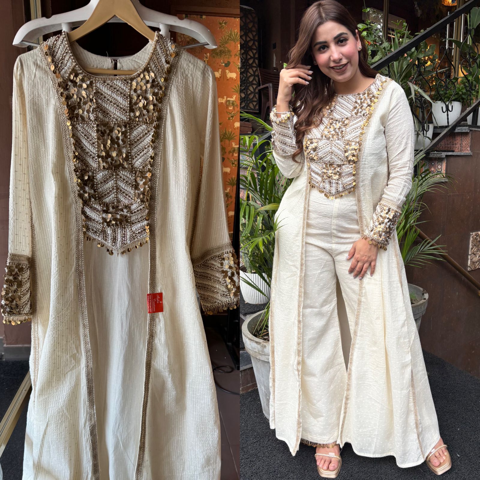 Pure Self cotton Indo western Designer Stylish Dress