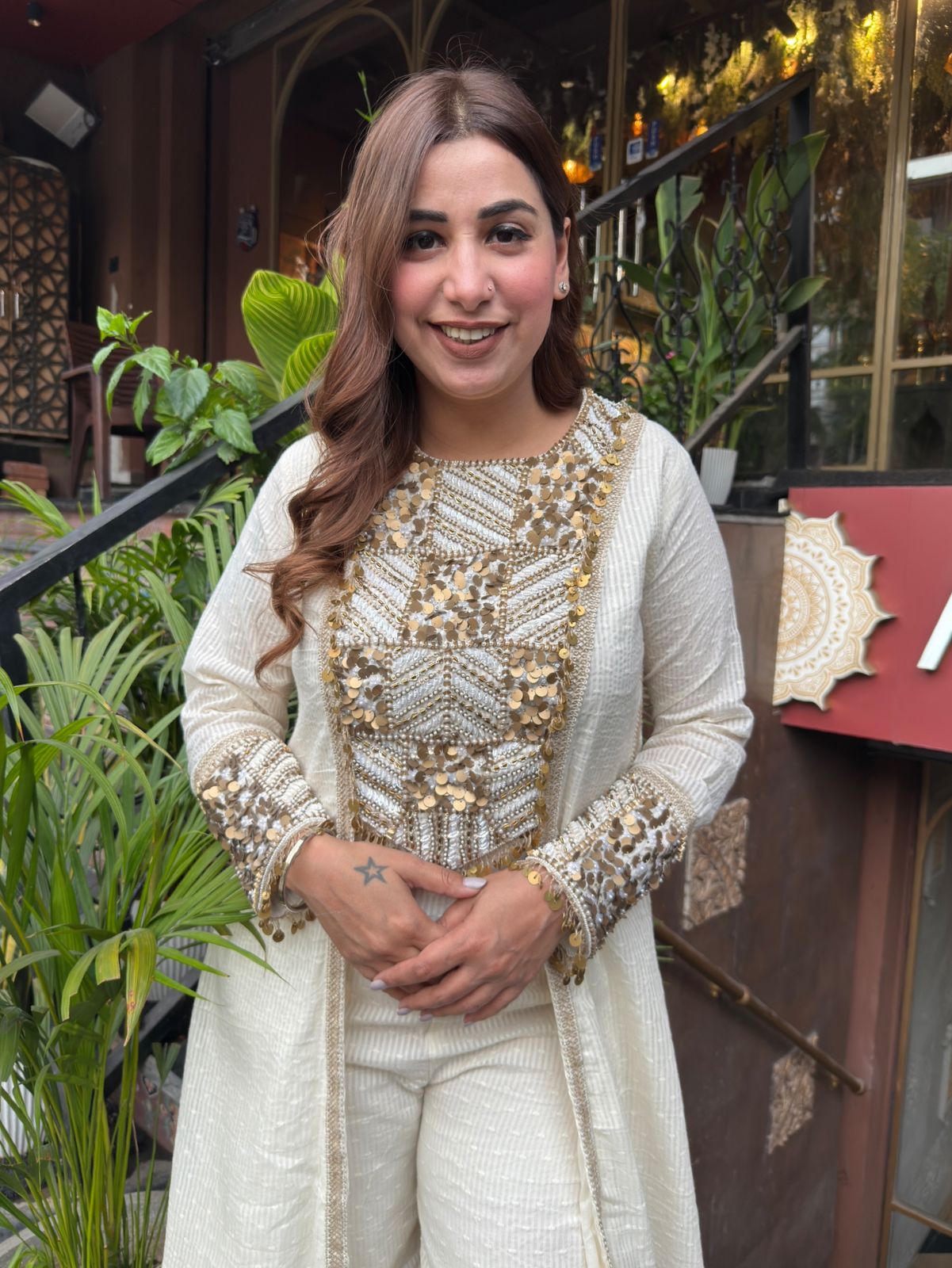 Pure Self cotton Indo western Designer Stylish Dress