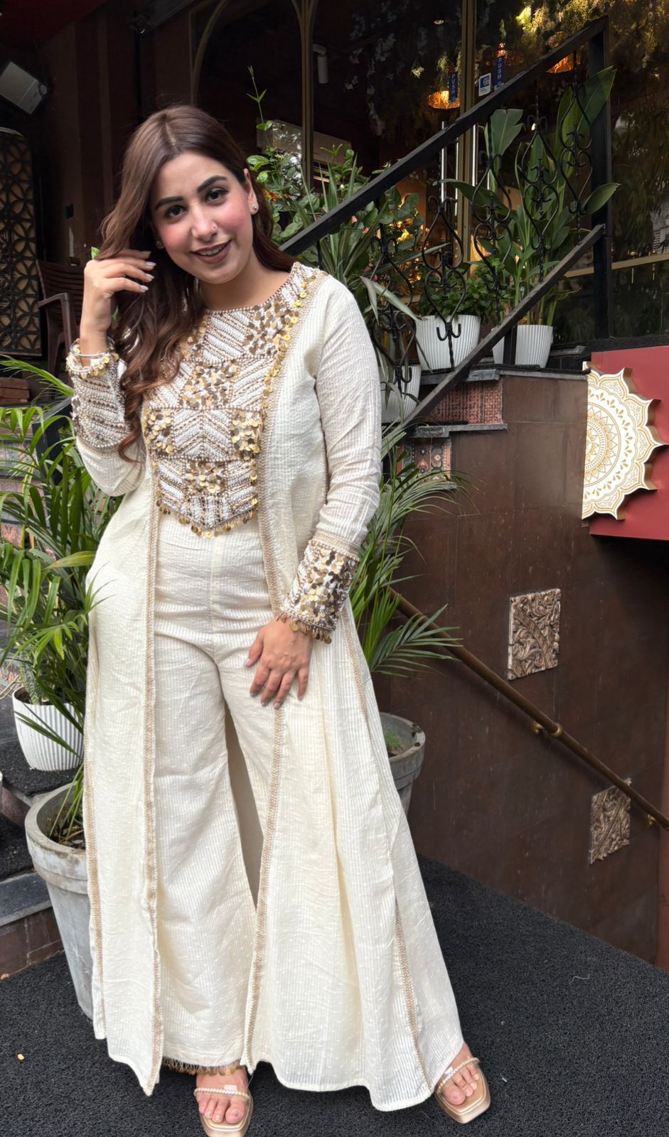 Pure Self cotton Indo western Designer Stylish Dress