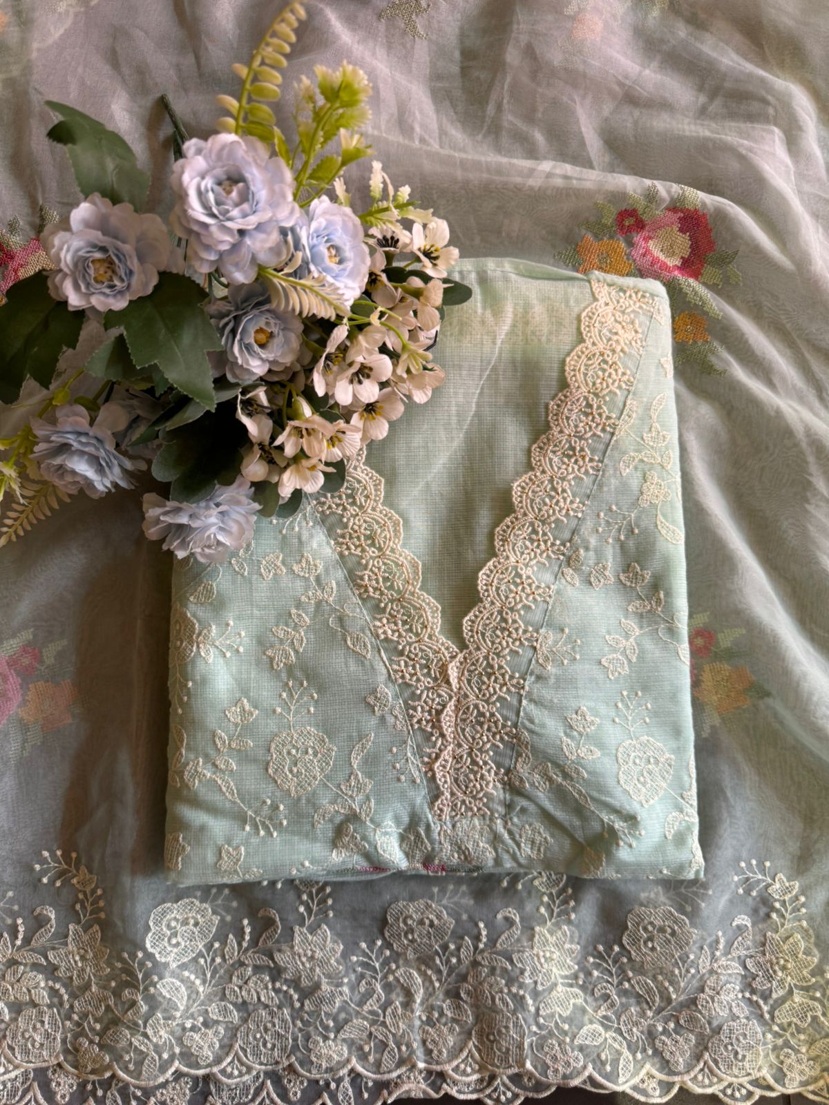 Pure and Soft original Kotta Doria with floral embroidered