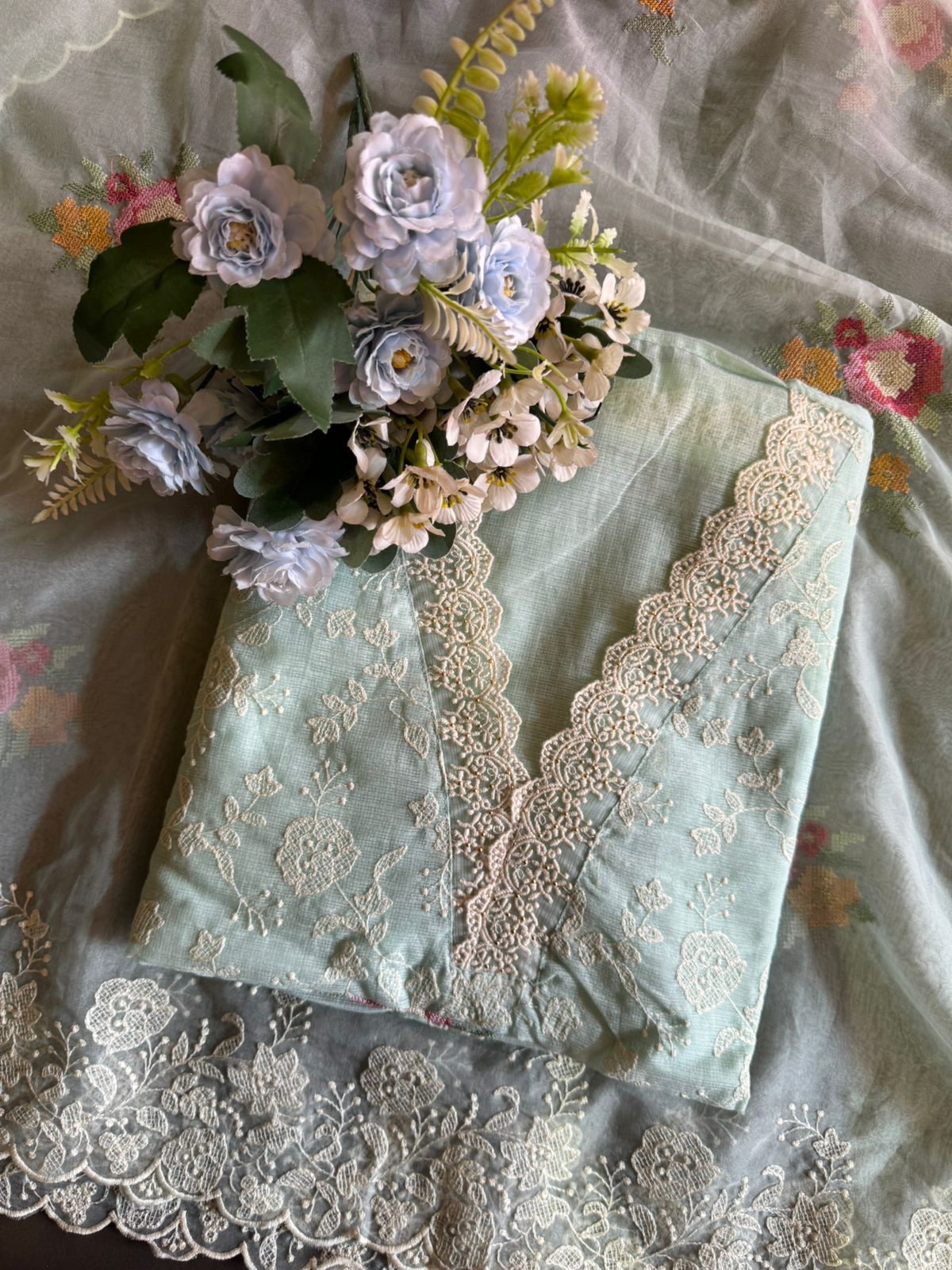 Pure and Soft original Kotta Doria with floral embroidered