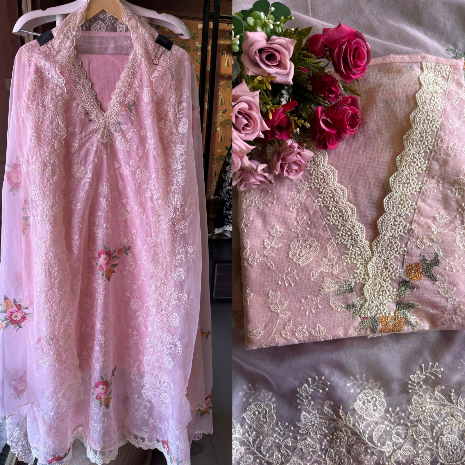 Pure and Soft original Kotta Doria with floral embroidered