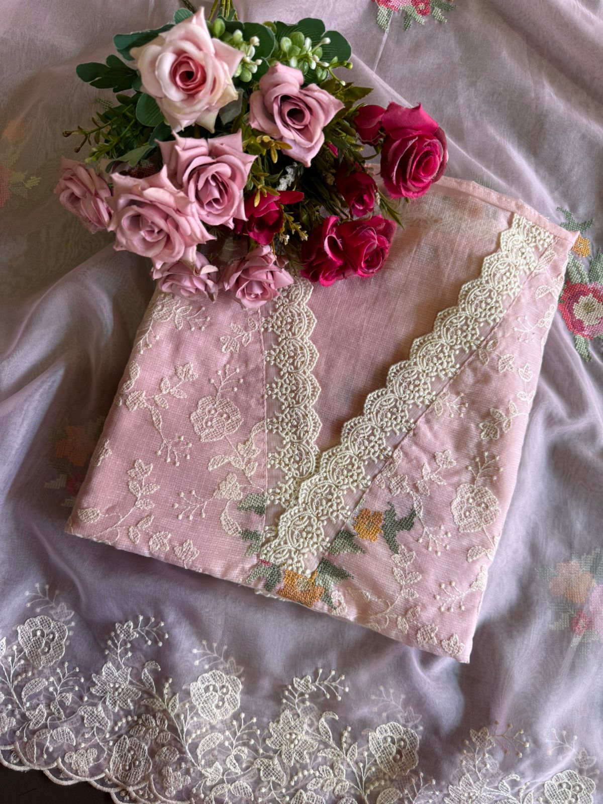 Pure and Soft original Kotta Doria with floral embroidered