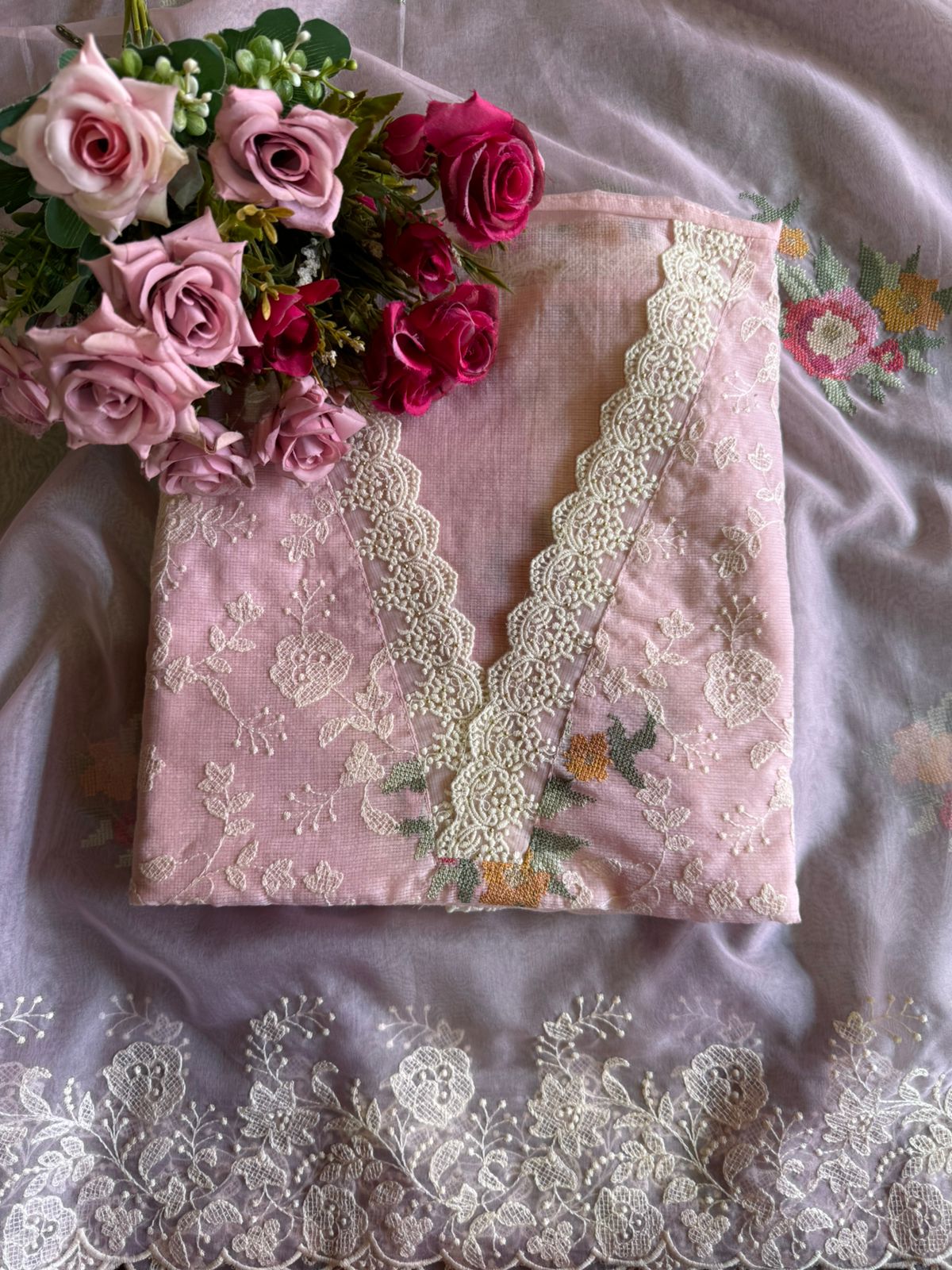 Pure and Soft original Kotta Doria with floral embroidered