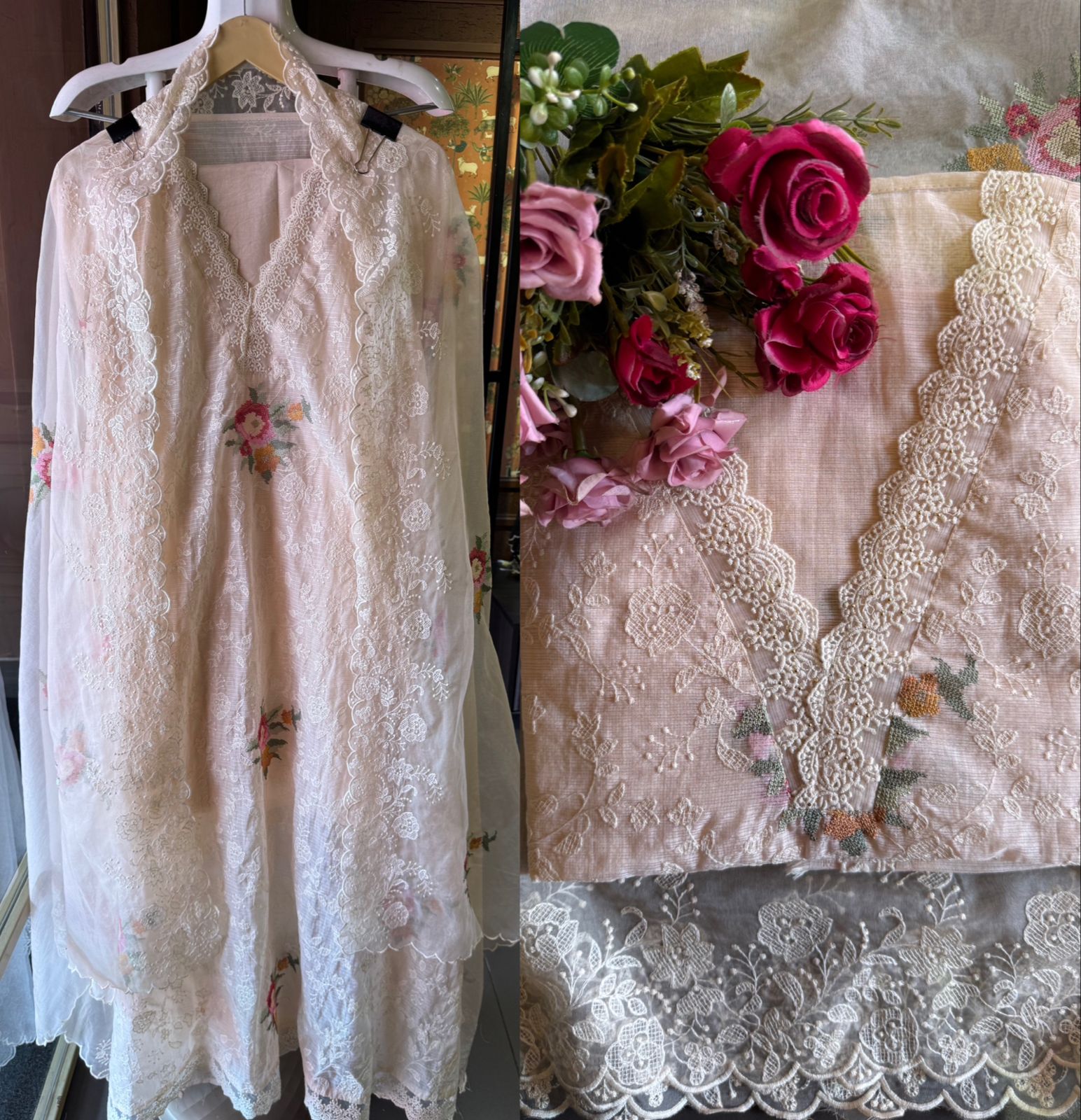 Pure and Soft original Kotta Doria with floral embroidered