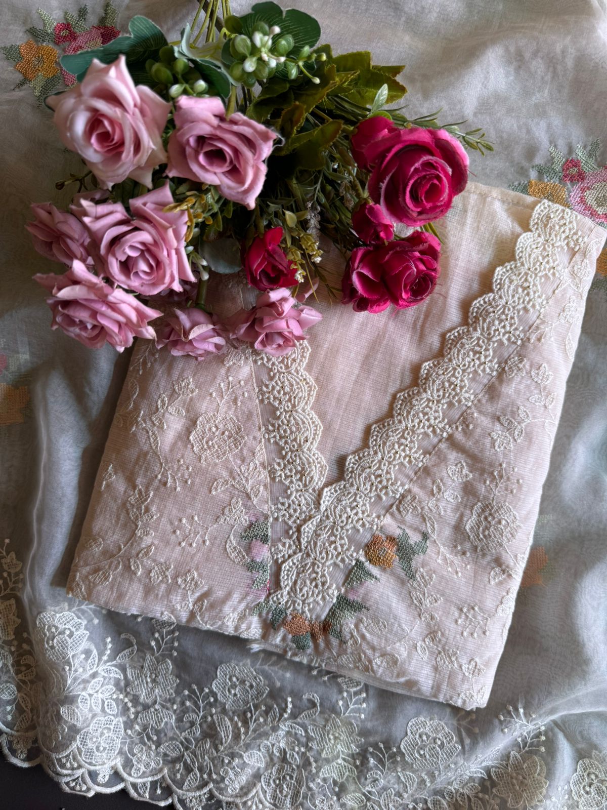 Pure and Soft original Kotta Doria with floral embroidered