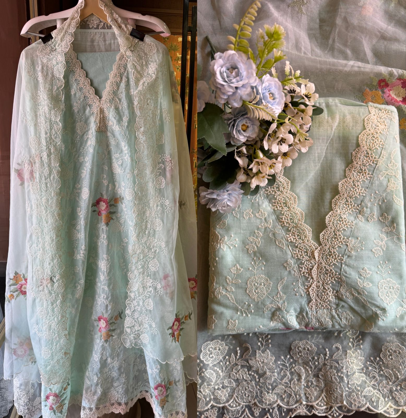 Pure and Soft original Kotta Doria with floral embroidered