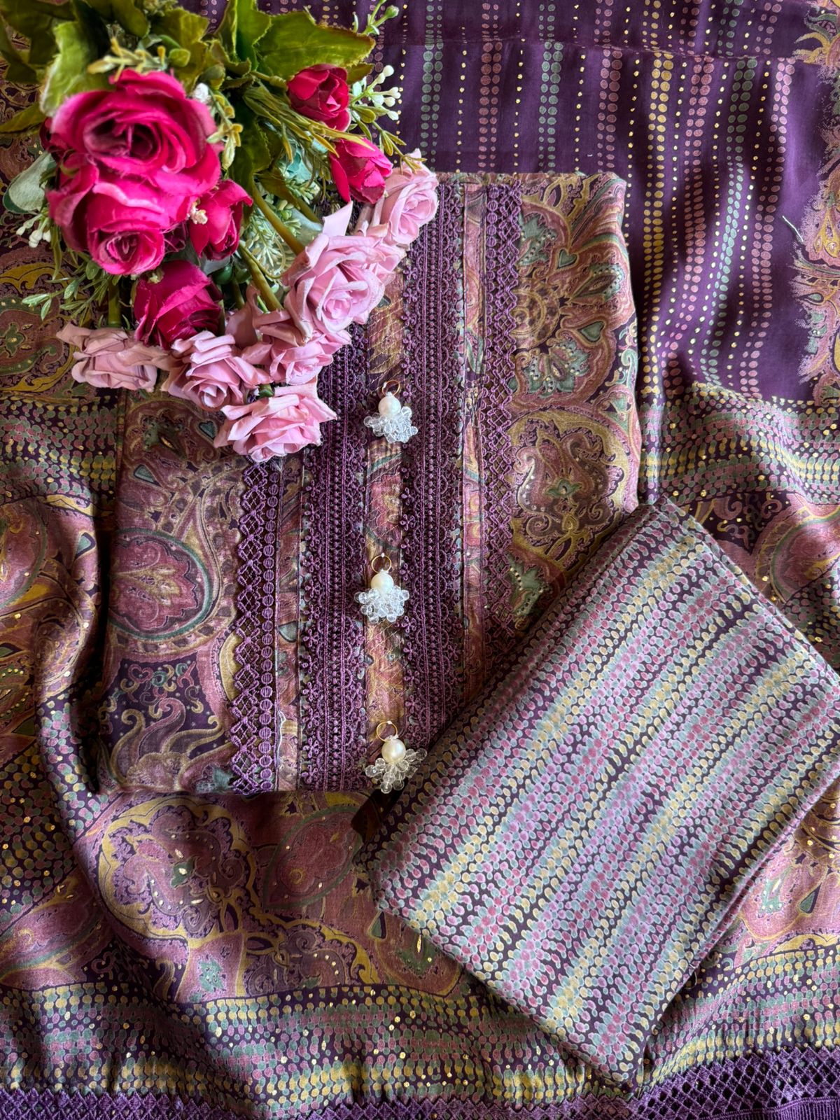 Mul Mul cotton Muslin Unstitched Suit design, Premium quality