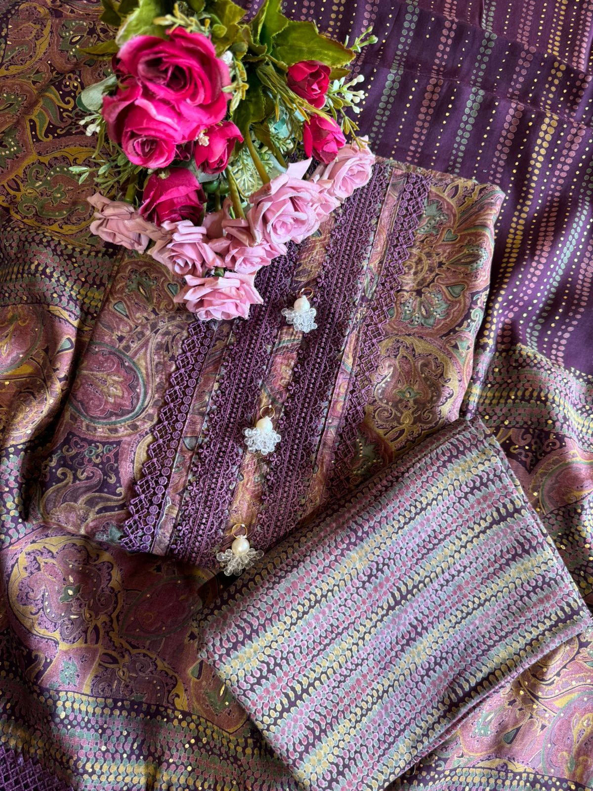 Mul Mul cotton Muslin Unstitched Suit design, Premium quality