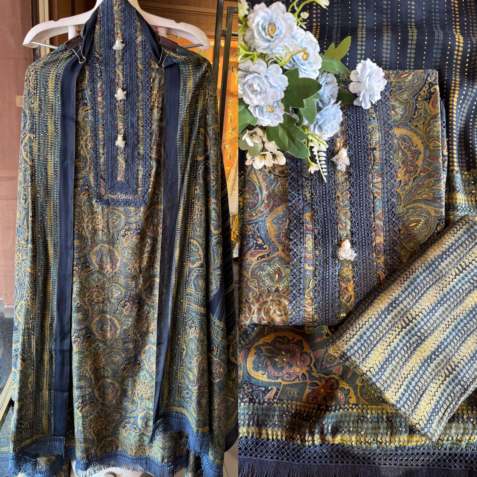 Mul Mul cotton Muslin Unstitched Suit design, Premium quality