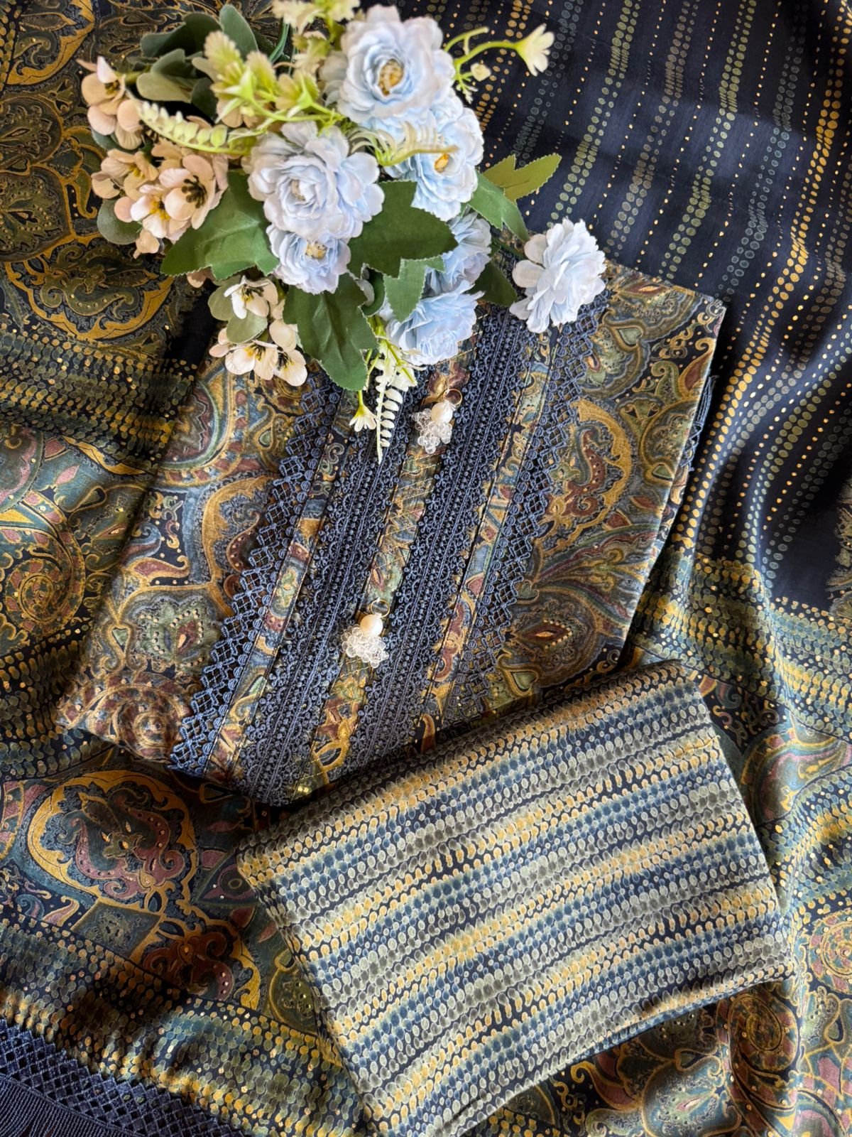 Mul Mul cotton Muslin Unstitched Suit design, Premium quality