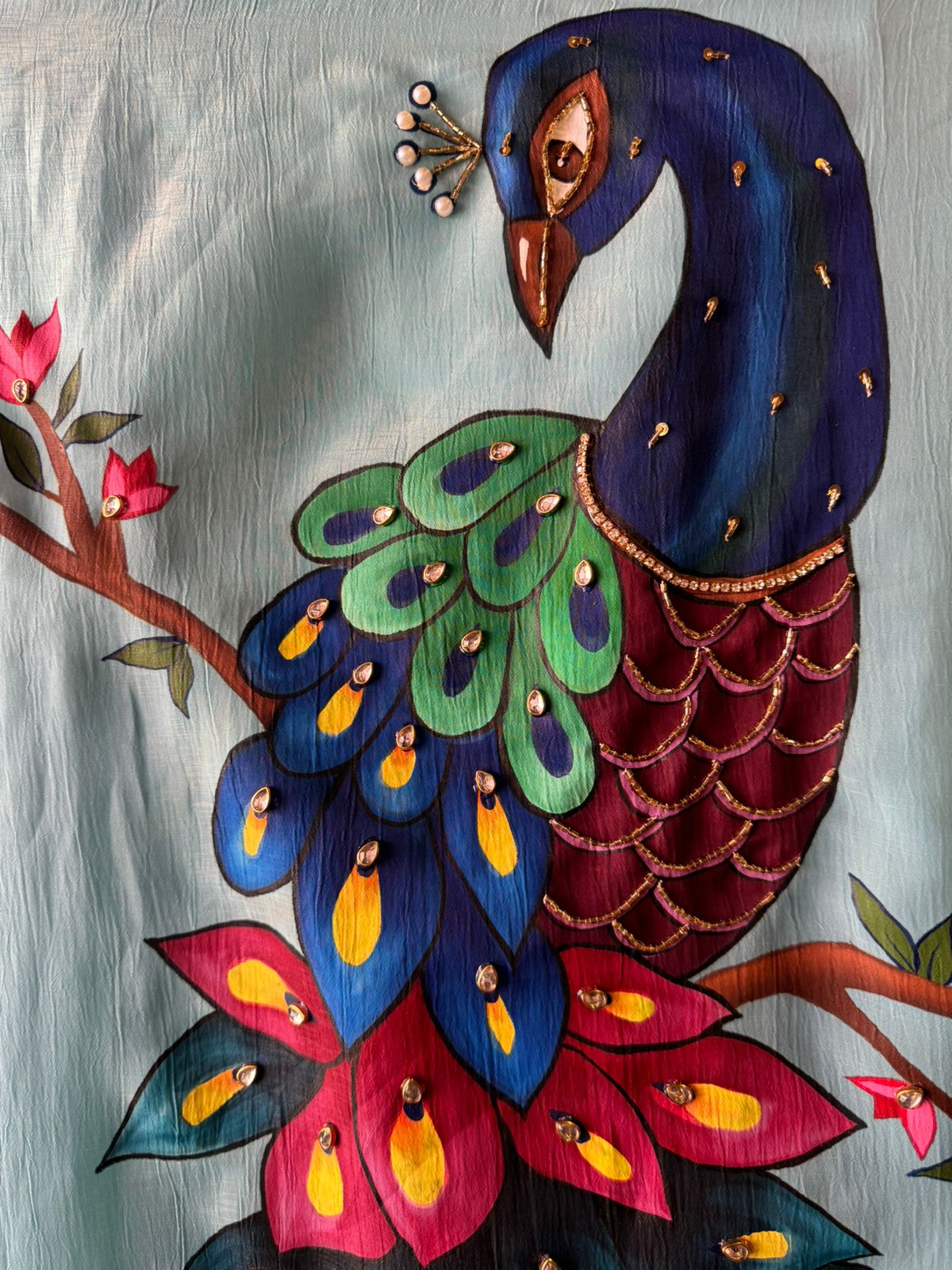 The image shows a beautifully detailed and elegant ethnic outfit