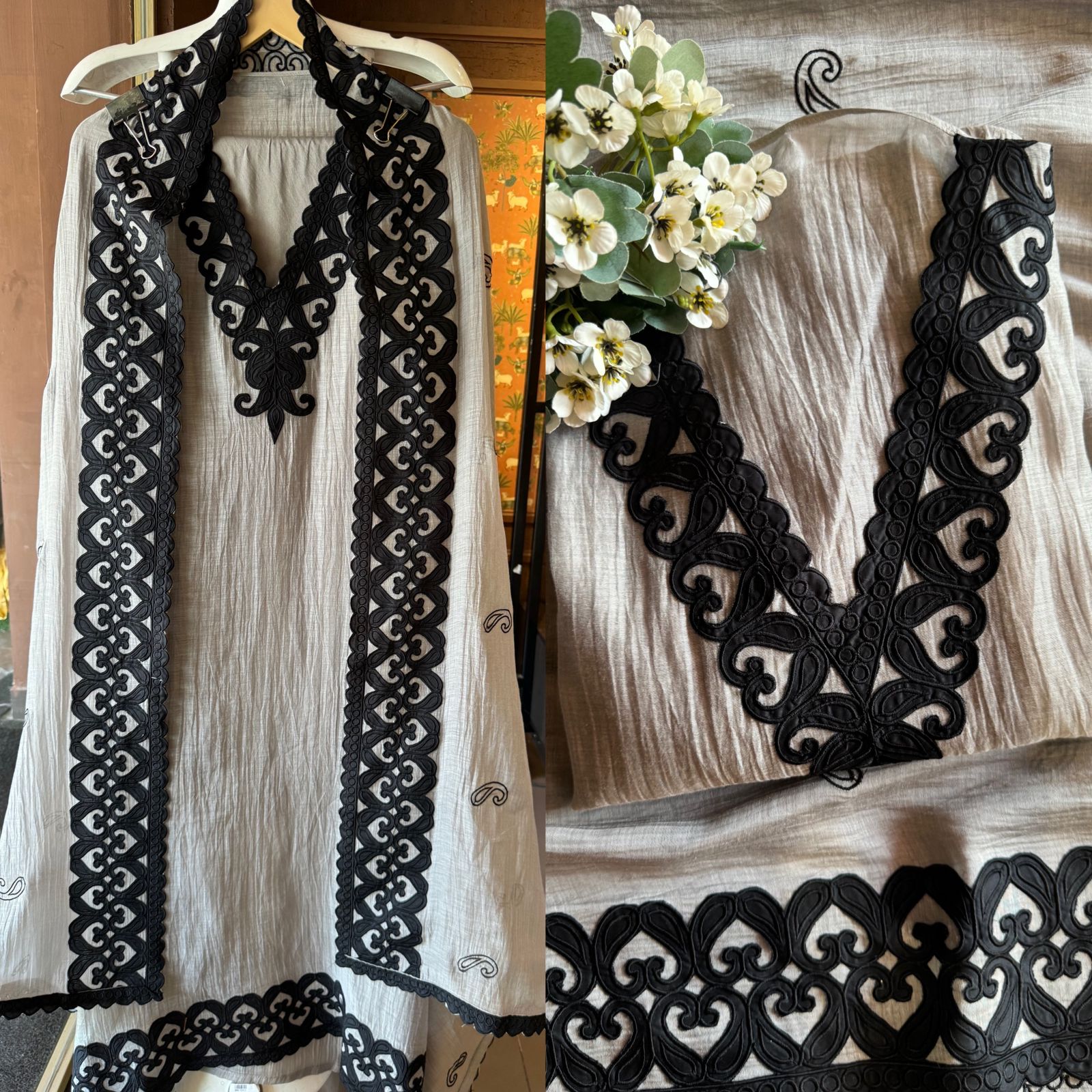 Pure Mul cotton chanderi Unstitched full size shirt