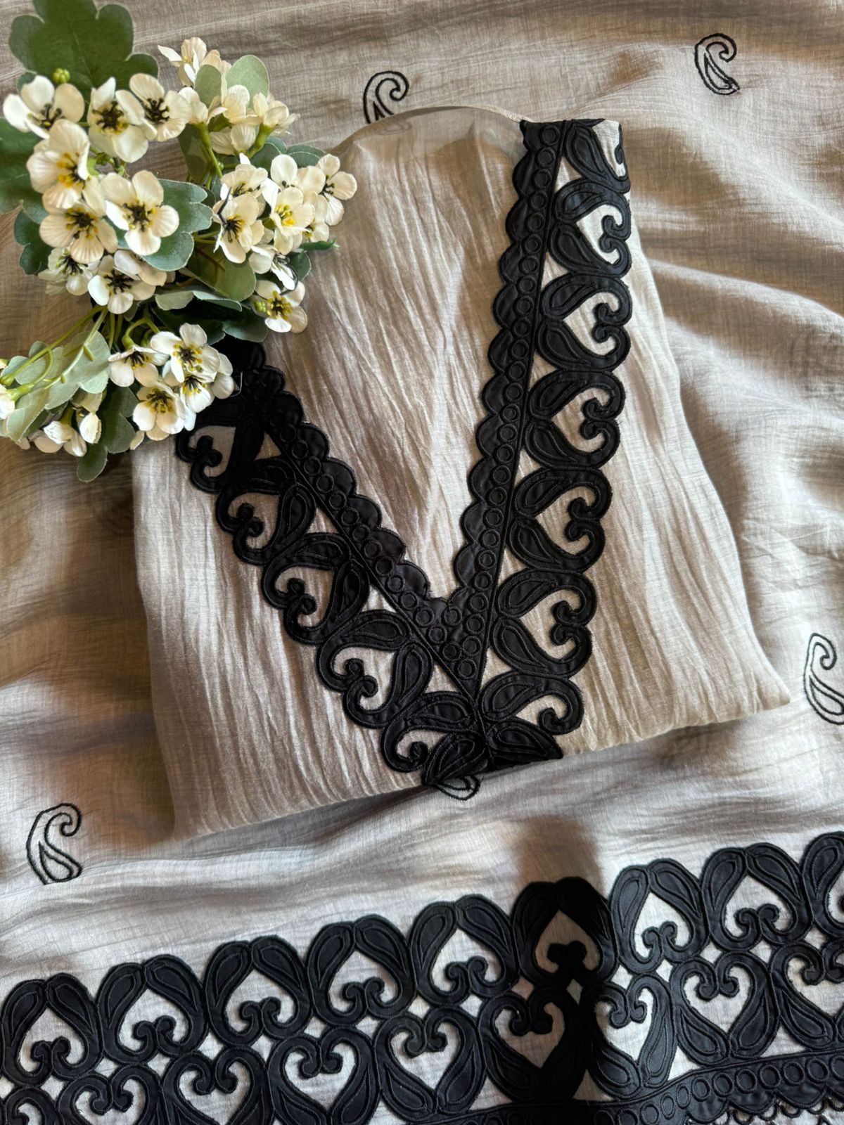 Pure Mul cotton chanderi Unstitched full size shirt