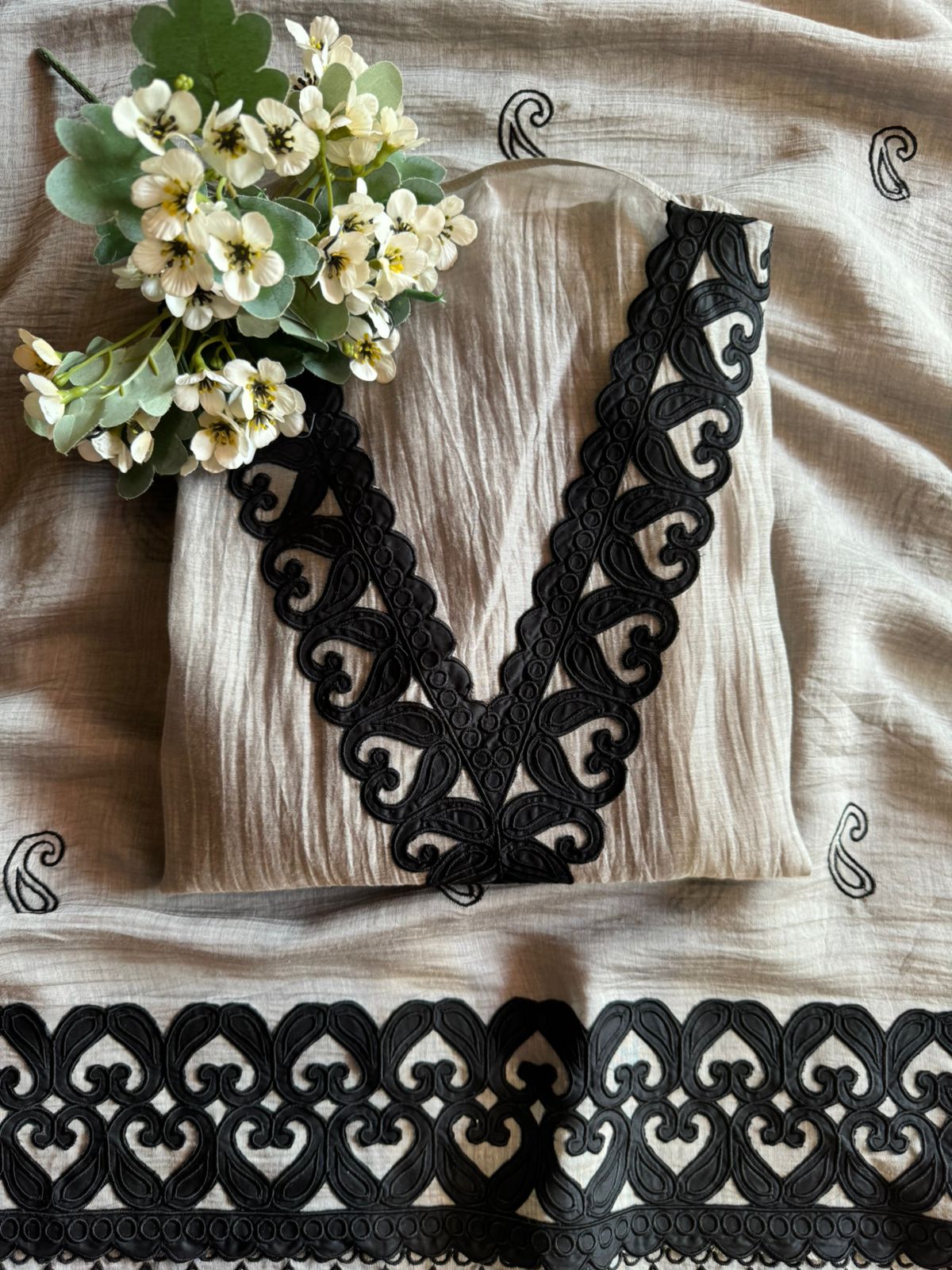 Pure Mul cotton chanderi Unstitched full size shirt