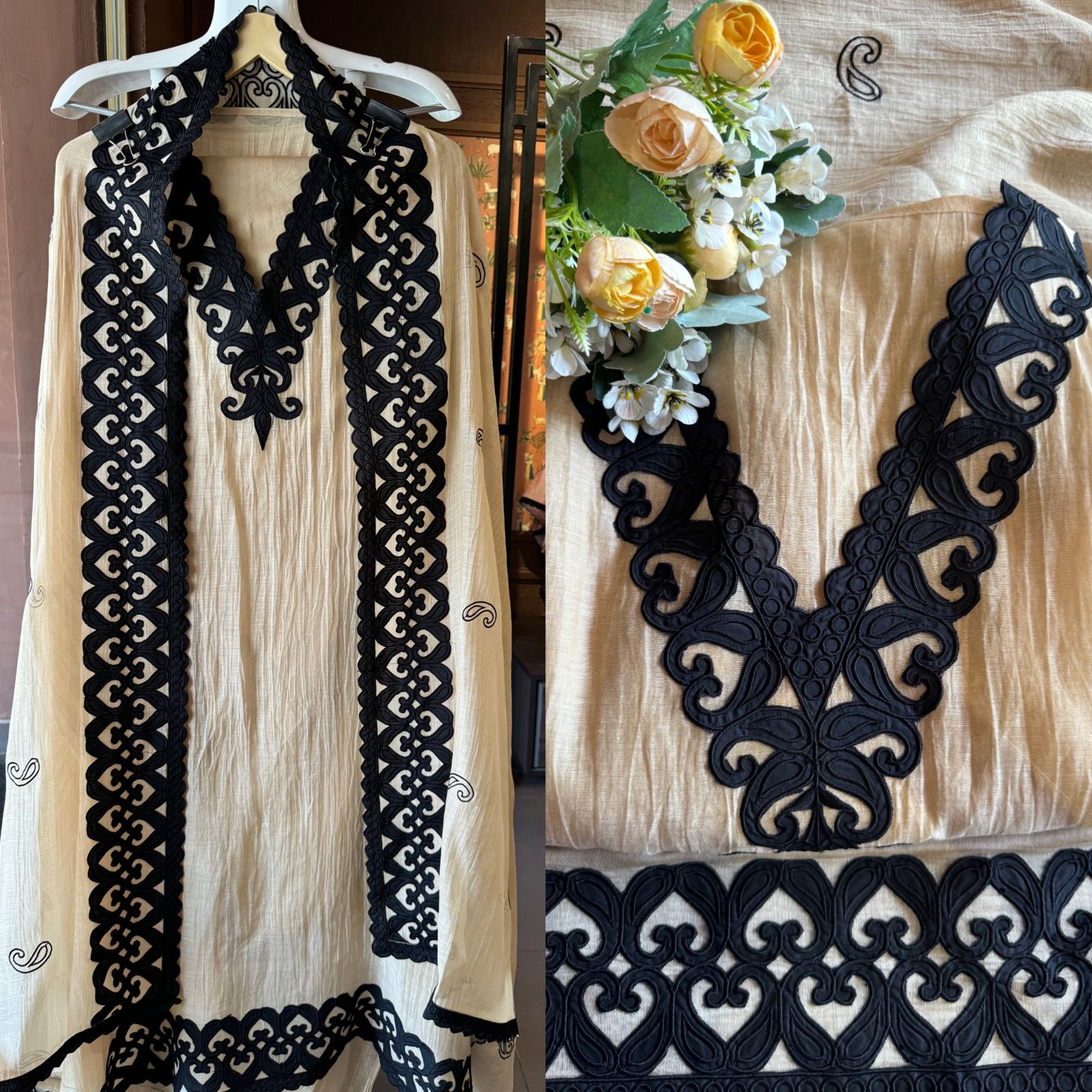 Pure Mul cotton chanderi Unstitched full size shirt