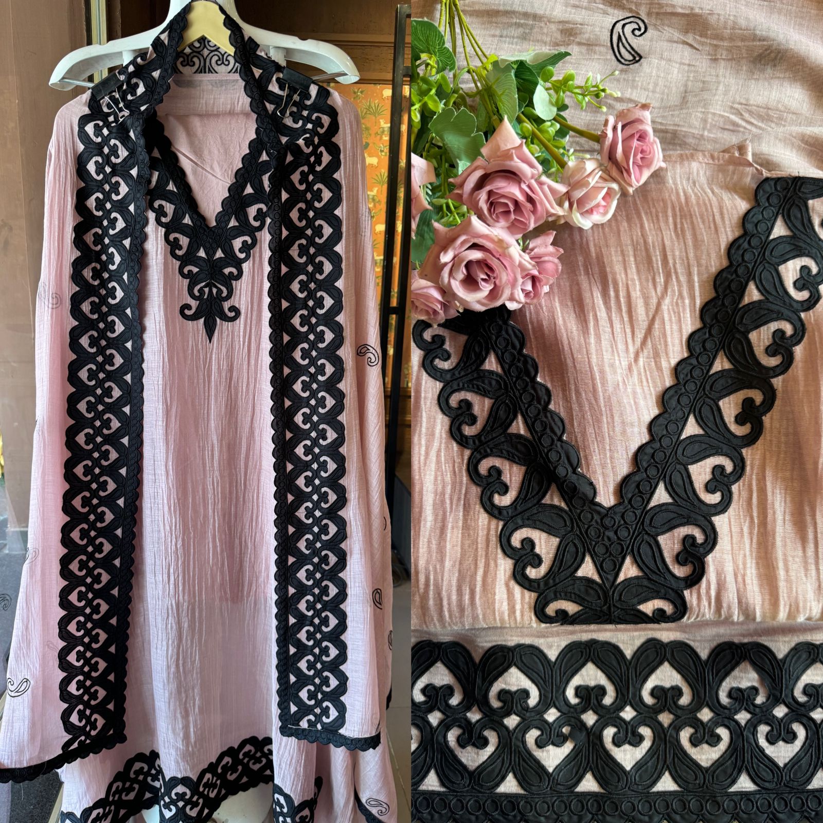 Pure Mul cotton chanderi Unstitched full size shirt