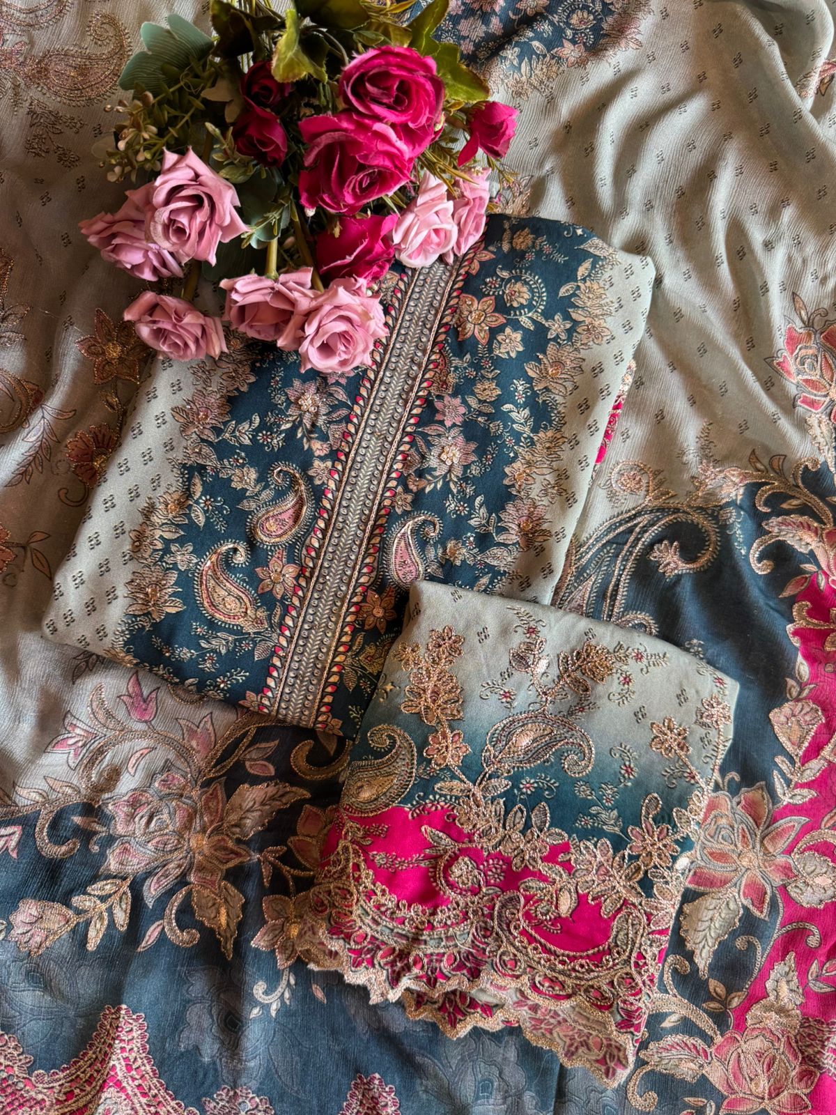 Pure Crepe Pakistani inspired Digital printed Shirt