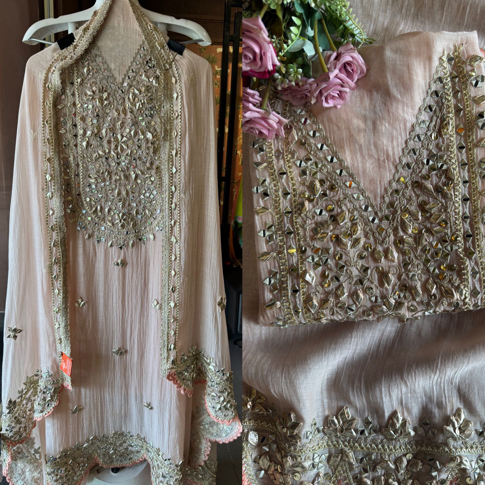 FIRST TIME GOTTA PATTI ON MUL COTTON CHANDERI EXCLUSIVELY AVAILABLE AT AISHACREATIONS