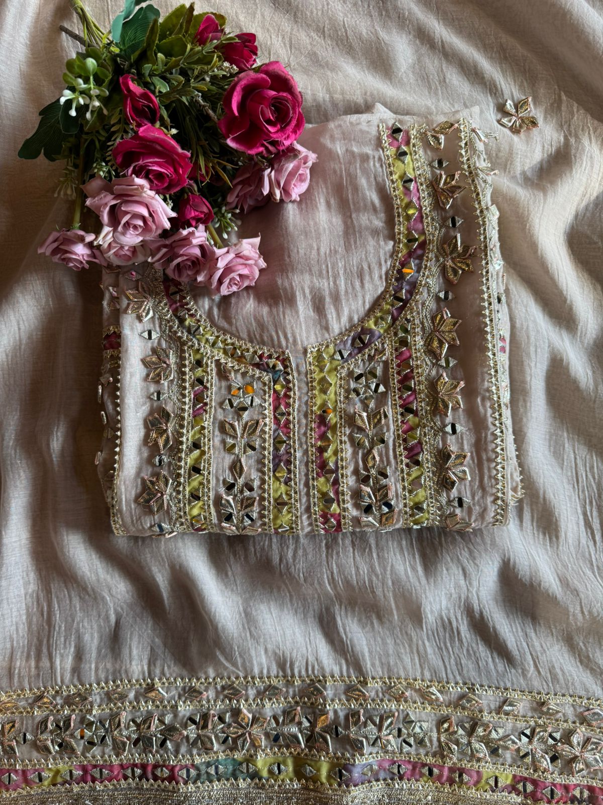 FIRST TIME GOTTA PATTI ON MUL COTTON CHANDERI EXCLUSIVELY AVAILABLE AT AISHACREATIONS