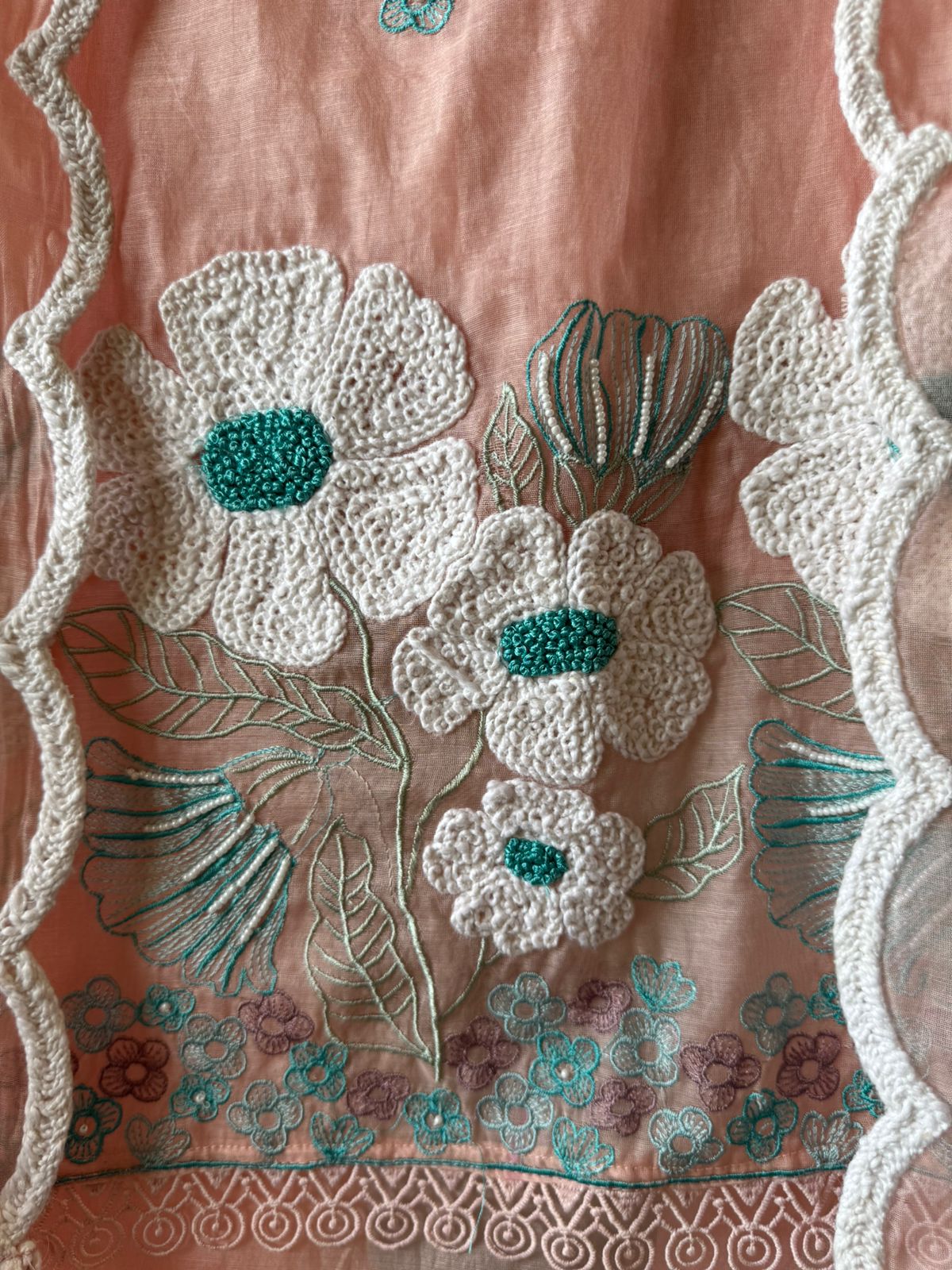 Soft Mul Mul cotton chanderi unstitched Kurta